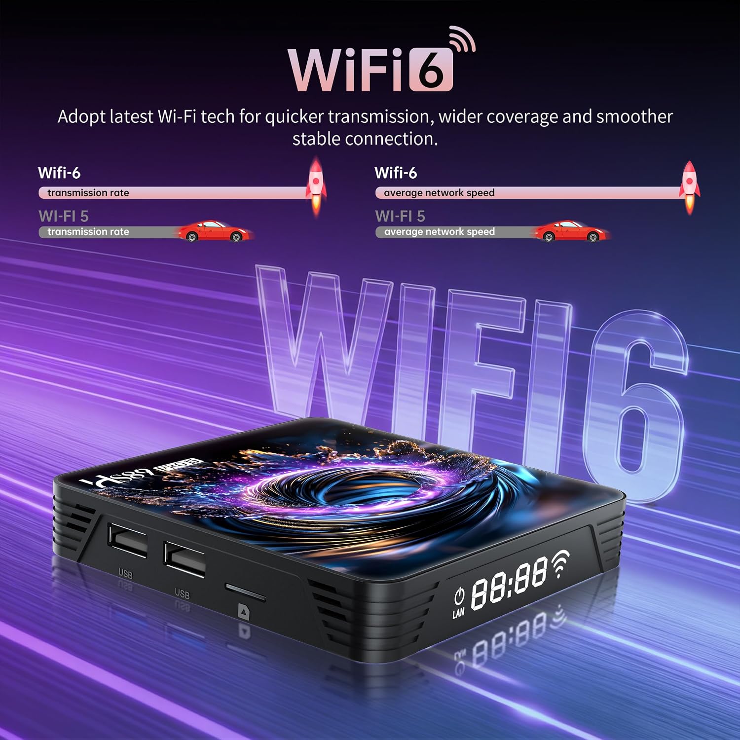 HS89 PRO15 Android TV Box 14.0 8K 2026 Android Box 4GB RAM 32GB ROM RK3539 Quad Core 64bit, Support Dual WiFi 6 2.4G/5G BT5.0 Ethernet 10/100M 3D HDR10+ Smart TV Box Android with Voice Remote Control