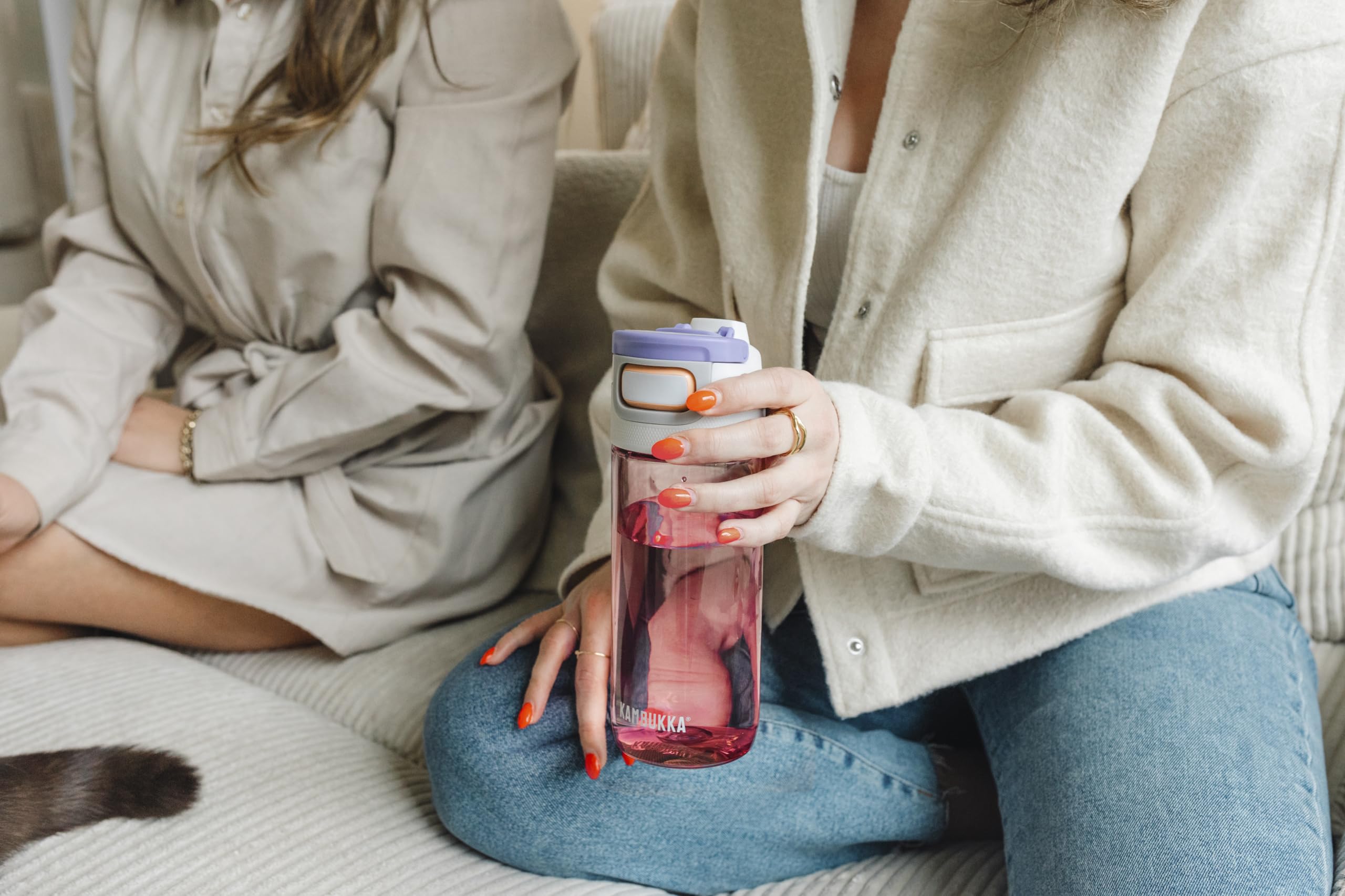 Kambukka Pink Wave – zestaw 2× butelka na wodę Elton 500 ml, szczelne, BPA Free, tritan 50% recykling, nakrętka 3-w-1 Snapclean