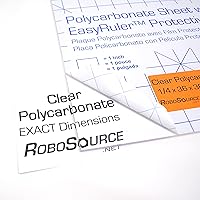 Vista 3 de Polycarbonate Clear Plastic Sheet 36" X 36" X 0.236" (1/4") Exact with EasyRuler Film, Shatter Resistant, Easier to Cut, Bend, Mold Than Plexiglass.
