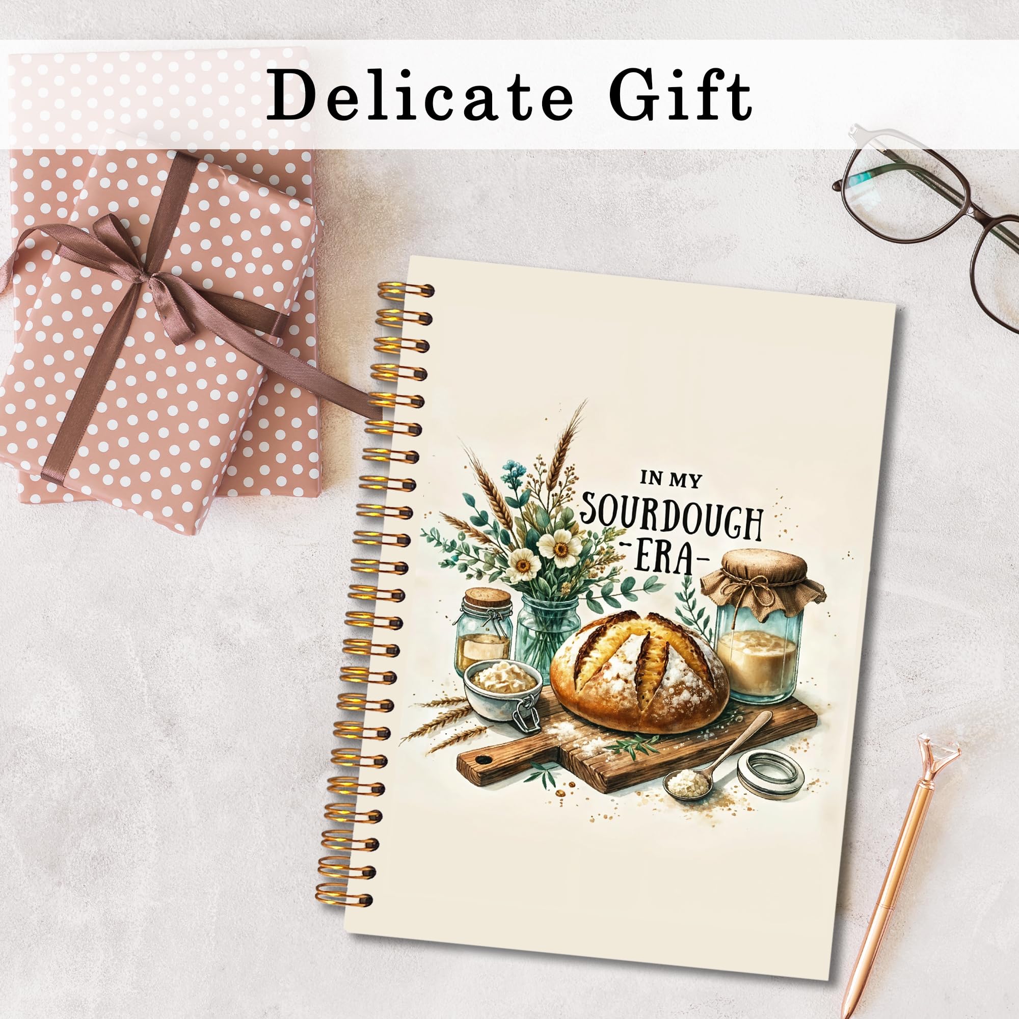 In My Sourdough Era Spiral Notebook 5.5x8.3, Sourdough Accessories Gift, Baking Lovers Gifts Journal, Gifts for Bread Bakers Notebook for Note Taking