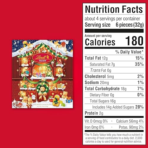 Miniatura 3 de Lindt Calendario de Adviento navideño relleno de dulces y chocolate cada día revelando un delicioso regalo, calendario de Adviento de oso de