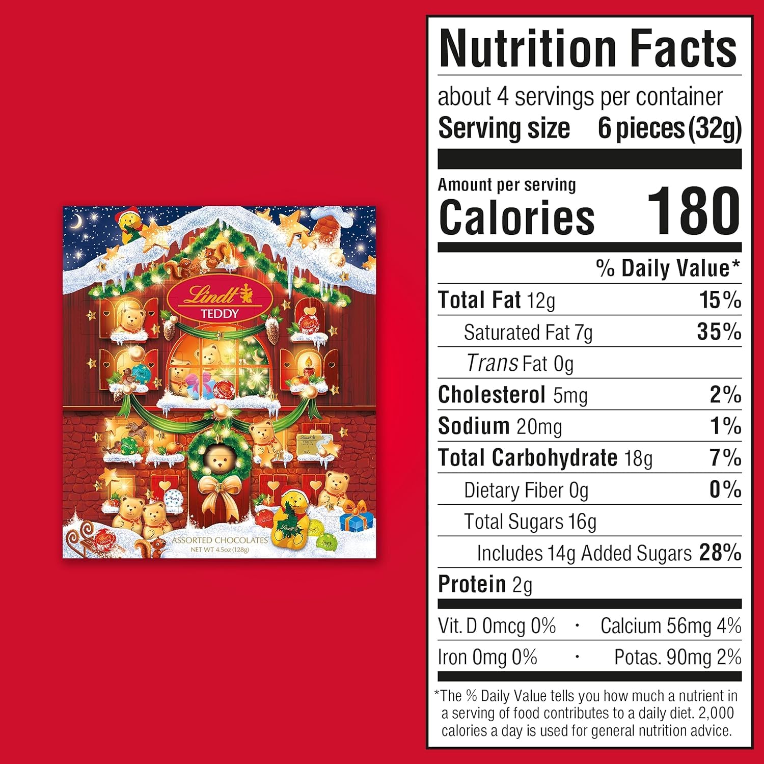 Lindt Holiday Advent Calendar Candy and Chocolate Filled with Each Day  Reveling a Delicious Treat - Teddy Bear Advent Calendar - Pack of 2-4.5 oz  Box - Start New Traditions this Holiday Season : Grocery & Gourmet Food -  Amazon.com