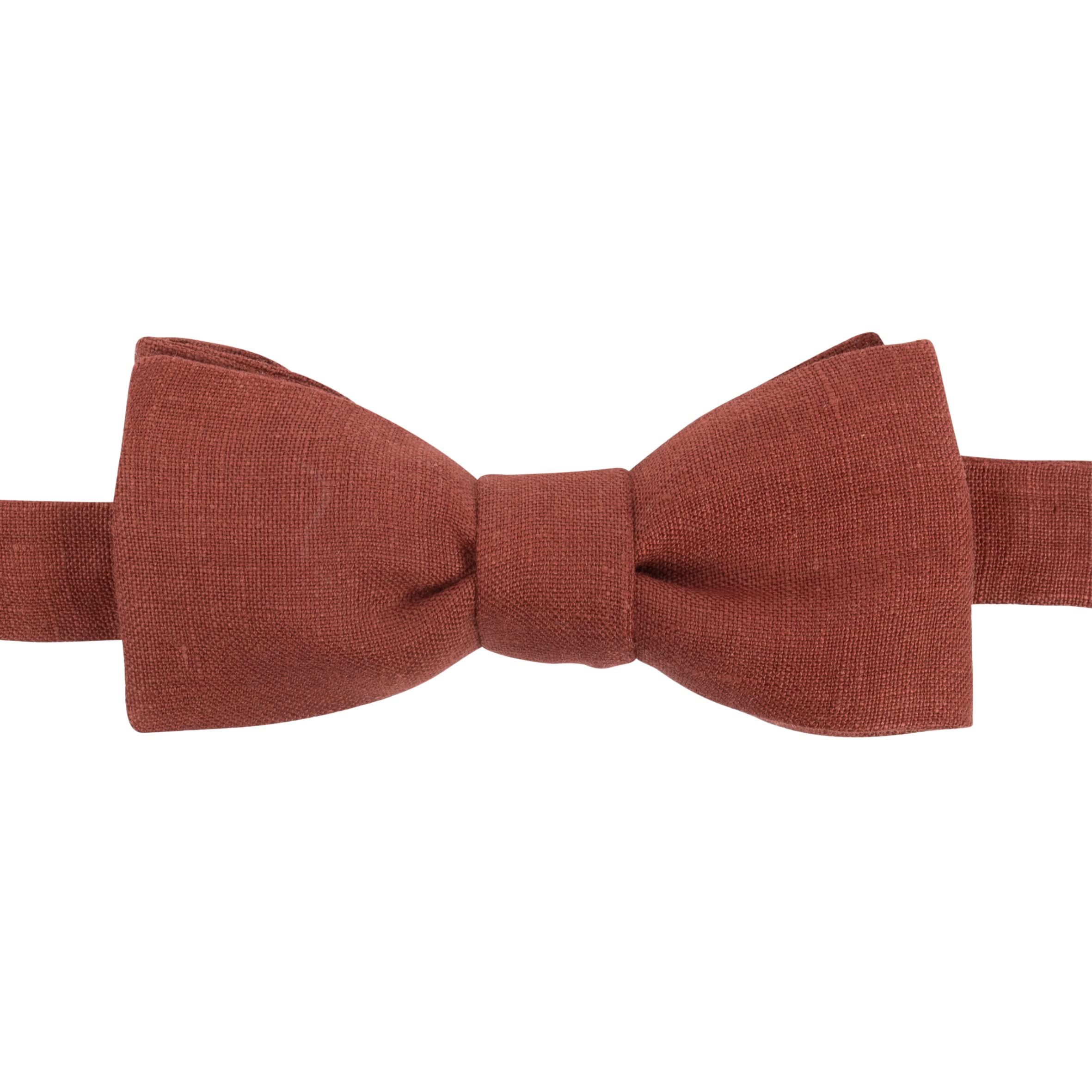 Noeud papillon Lin brique - Made in France