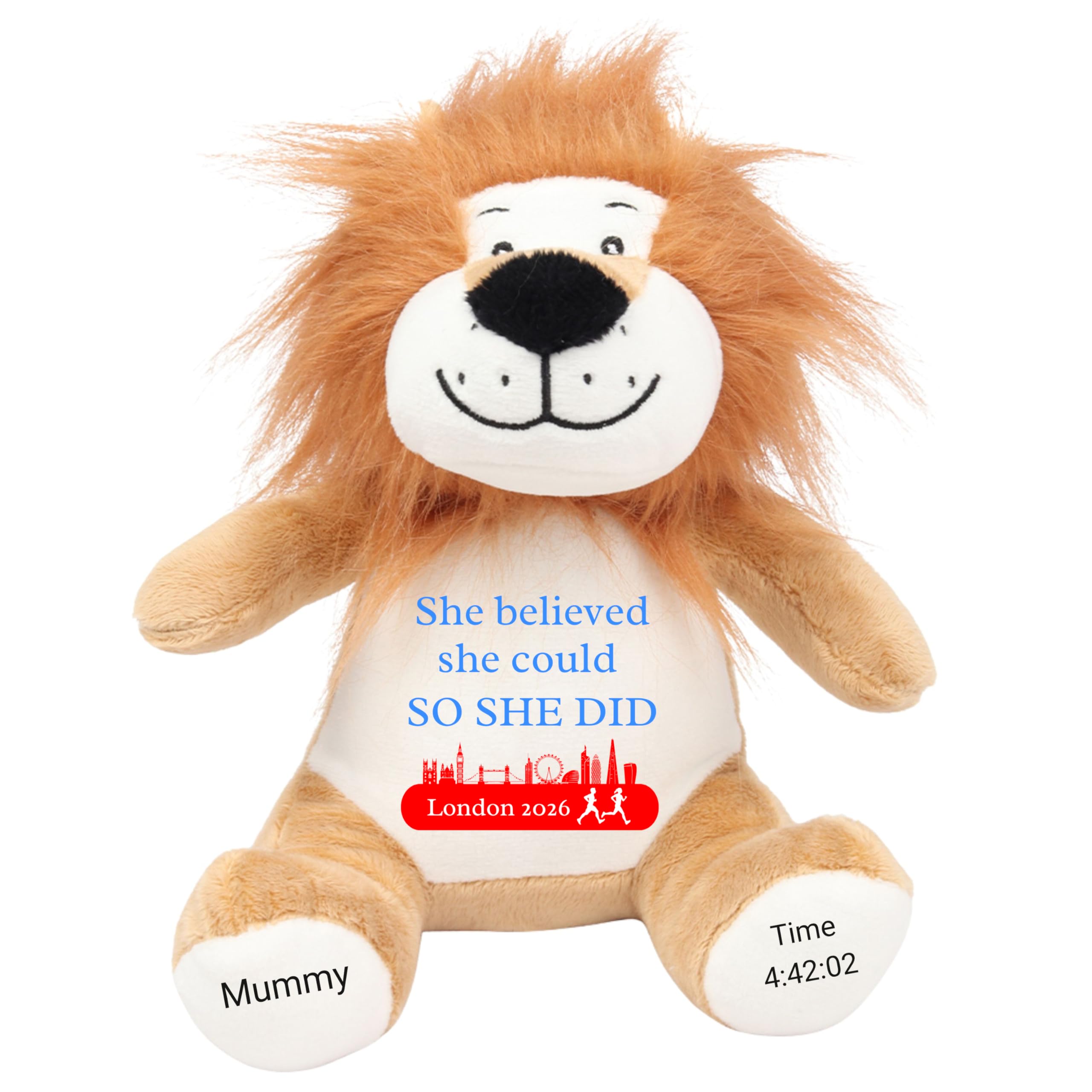 HotScamp Marathon Gift Cuddly Toy - Personalised London 2026 Teddy Marathon? Completed It! Customised Runner Running Finish Medal Congratulations Well Done Run Soft Cuddly Plushie - Brown Teddy — view 19