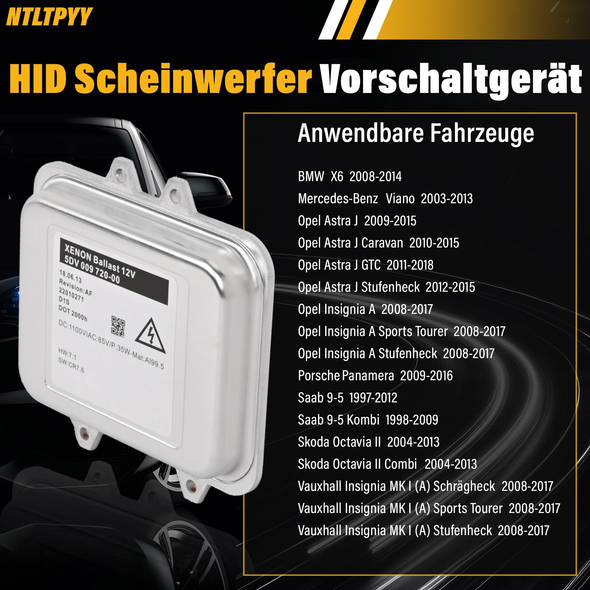 Xenon Scheinwerfer Vorschaltgerät Steuergerät für Opel Astra J G09 P10 Insignia Mk1 Astra Mk6, HID Vorschaltgerät 5DV00972000 für Hella BMW Skoda