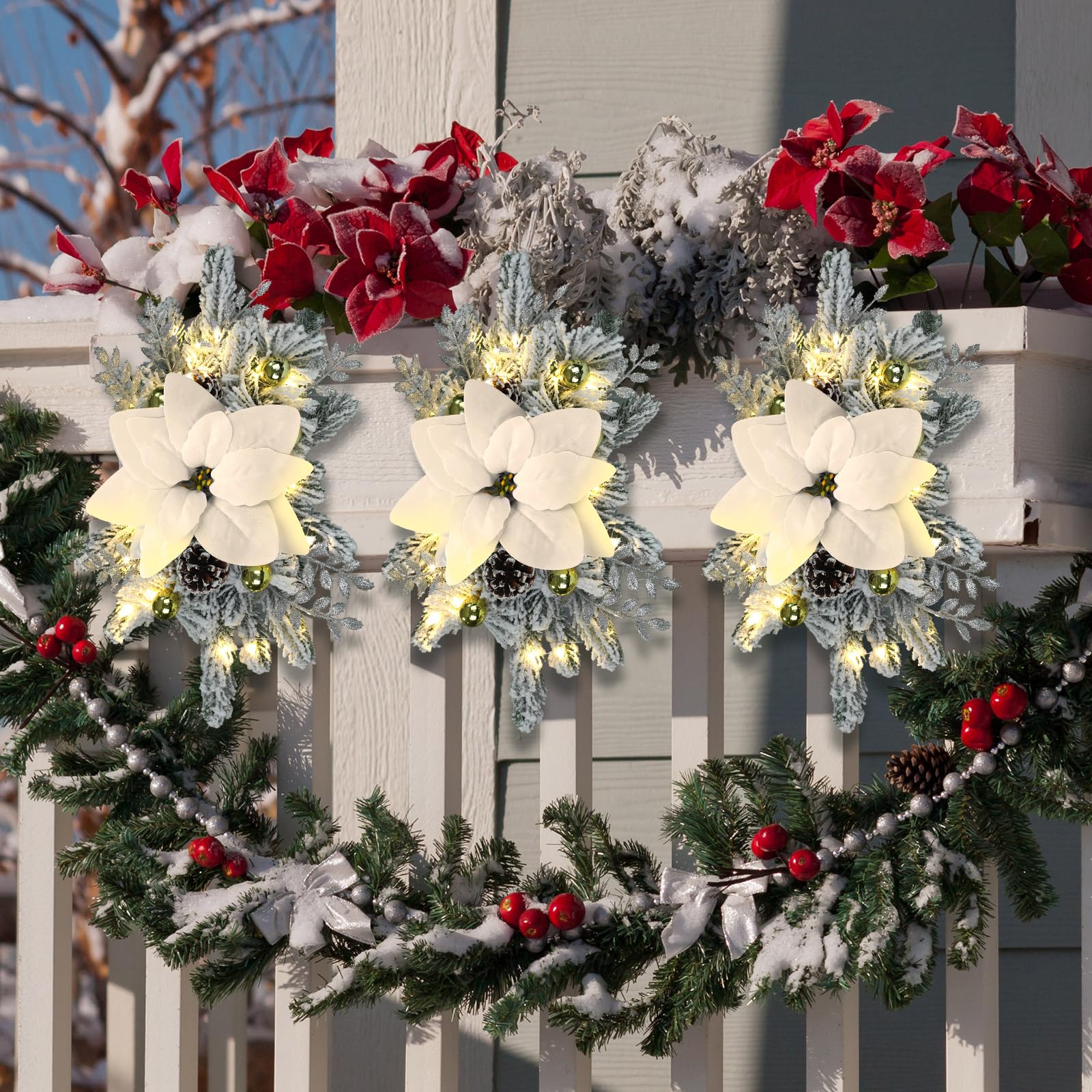 Amazon.com: Hotop 3 Pcs Artificial Christmas Swag 17.7