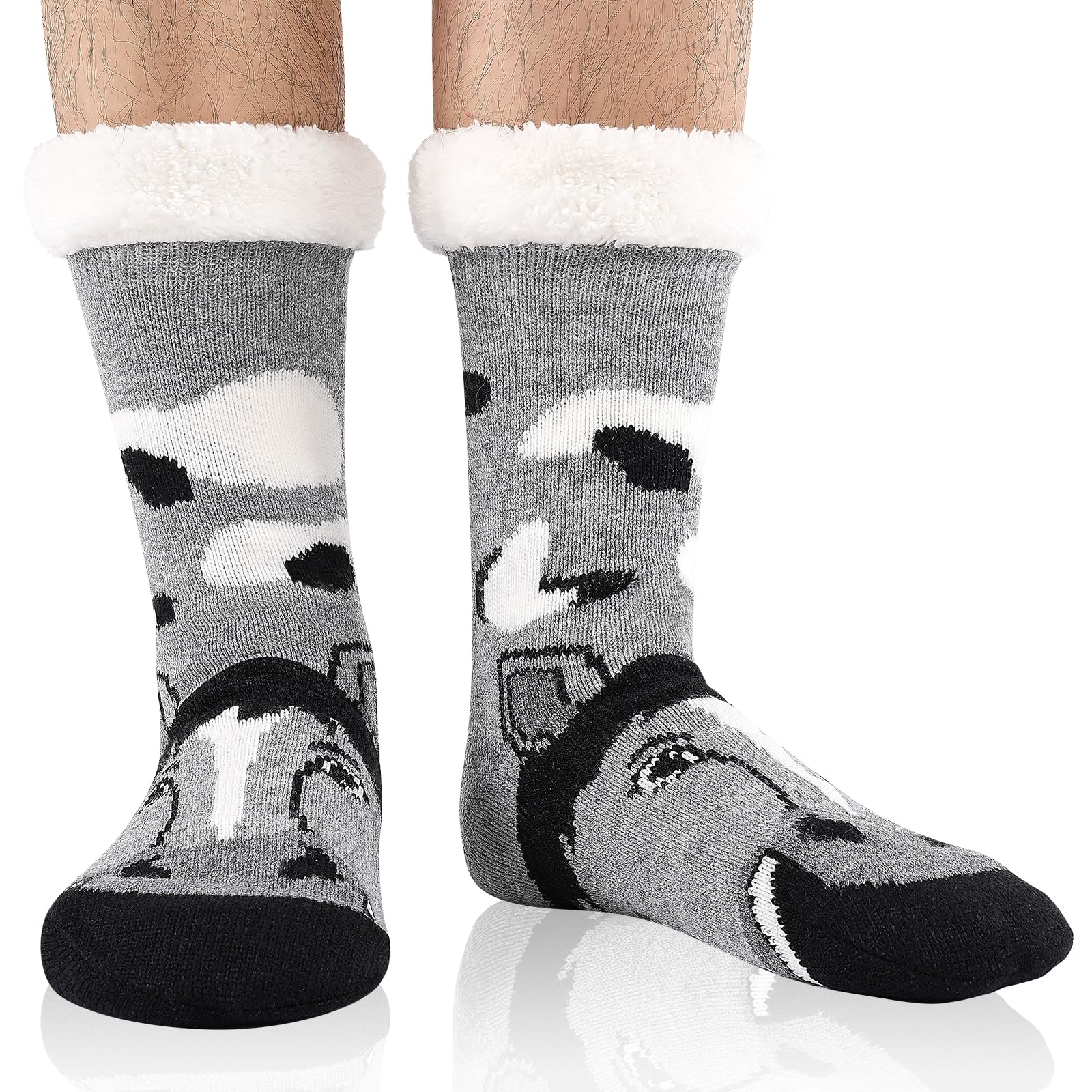 SockWaddles Kuschelsocken Herren, Thermosocken, Stoppersocken, Hüttensocken, Flauschige Hausschuhsocken, Größe 39-46