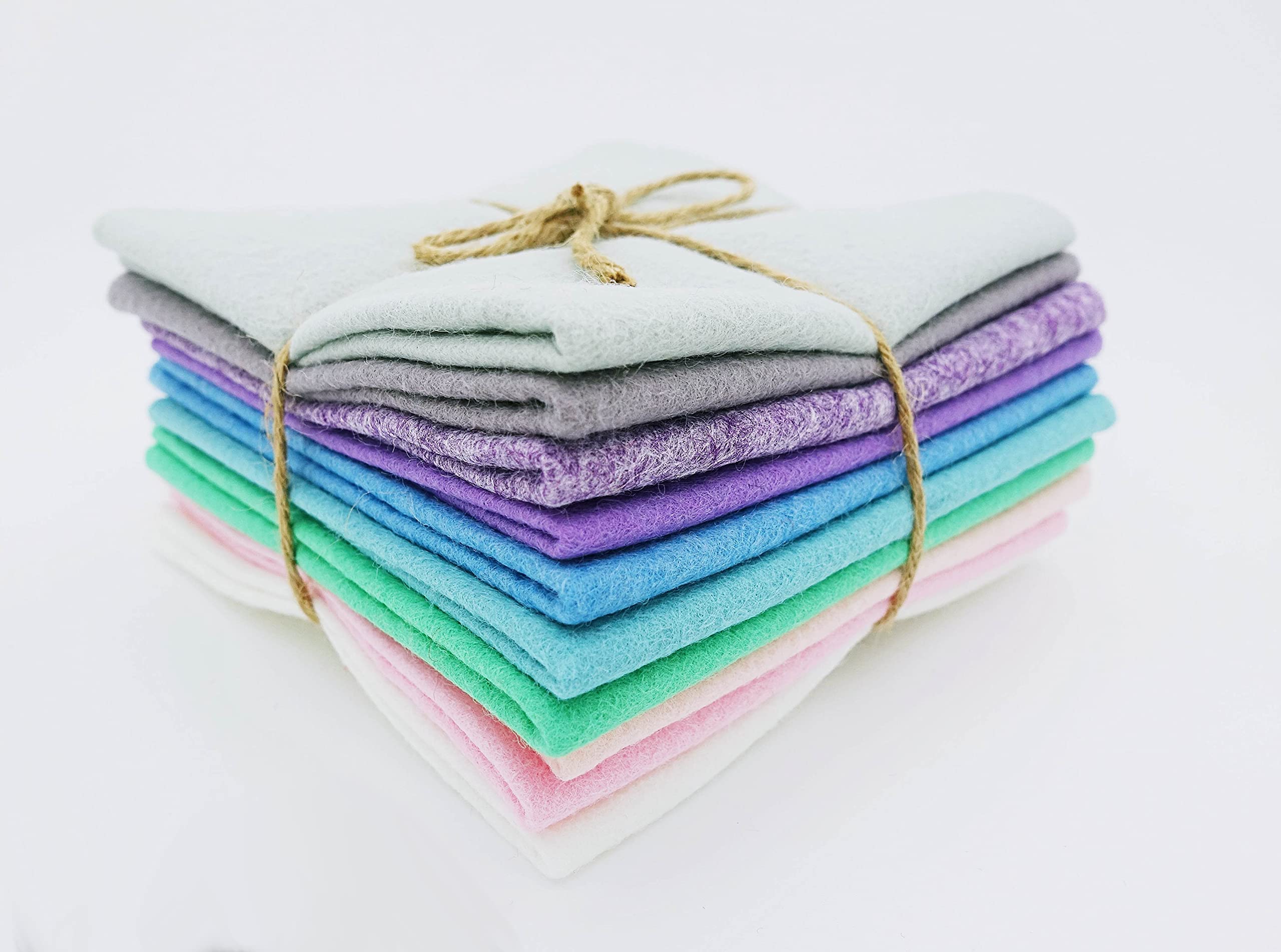 Wool Blend Craft Felt Square Colour Pack 9" / 22cm EN17 Standard 10 Pack (Icecream Tones) — image 1