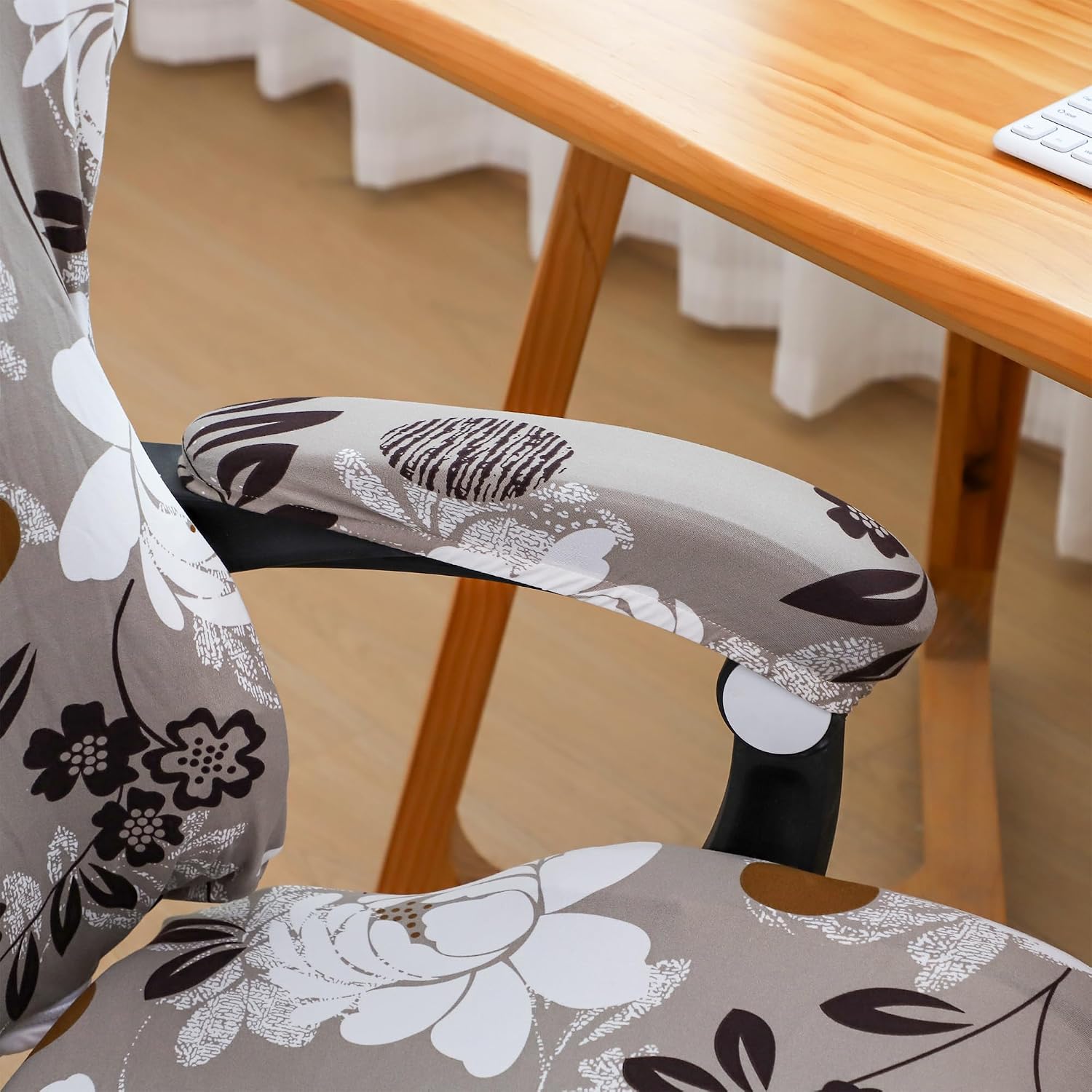 FORCHEER Gaming Chair Cover with Armrest Covers Floral Stretch Racing Computer Chair Slipcover Set Washable 4 Pieces