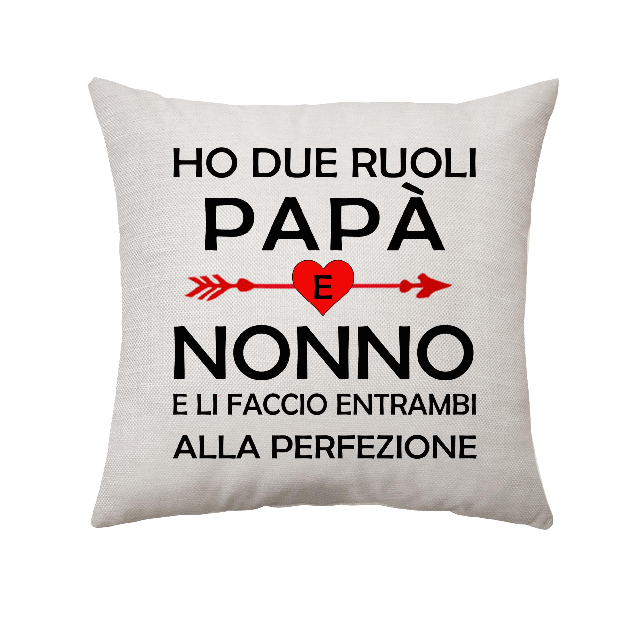 Federa Papà Cuscino Regalo Compleanno Originale, Idee Regalo Natale Festa Del Papa Angolo Russante Di Papa 40x40 Cm Bianco