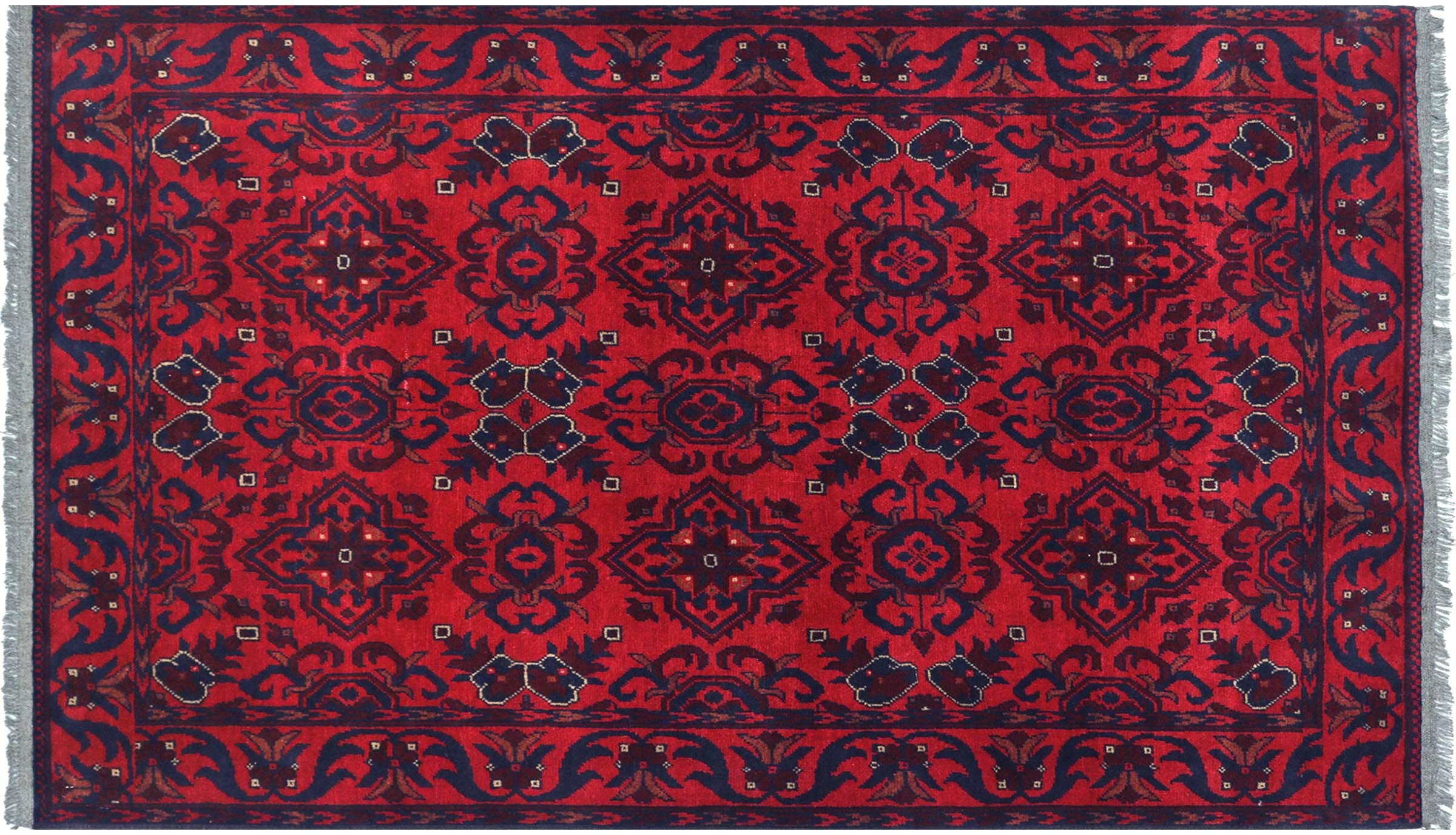 Tapis Khal Mohammadi tissé main 150x200cm : l'excellence de l'artisanat afghan marron géométrique