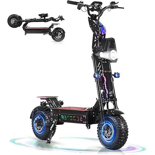 10000W Dual T90 Pro Electric Scooter for Adults, 72V Detachable Battery, 68 MPH Max Speed, 65 Mile Range, 14" Off-Road Tires, Folding E-Scooter with Music Light