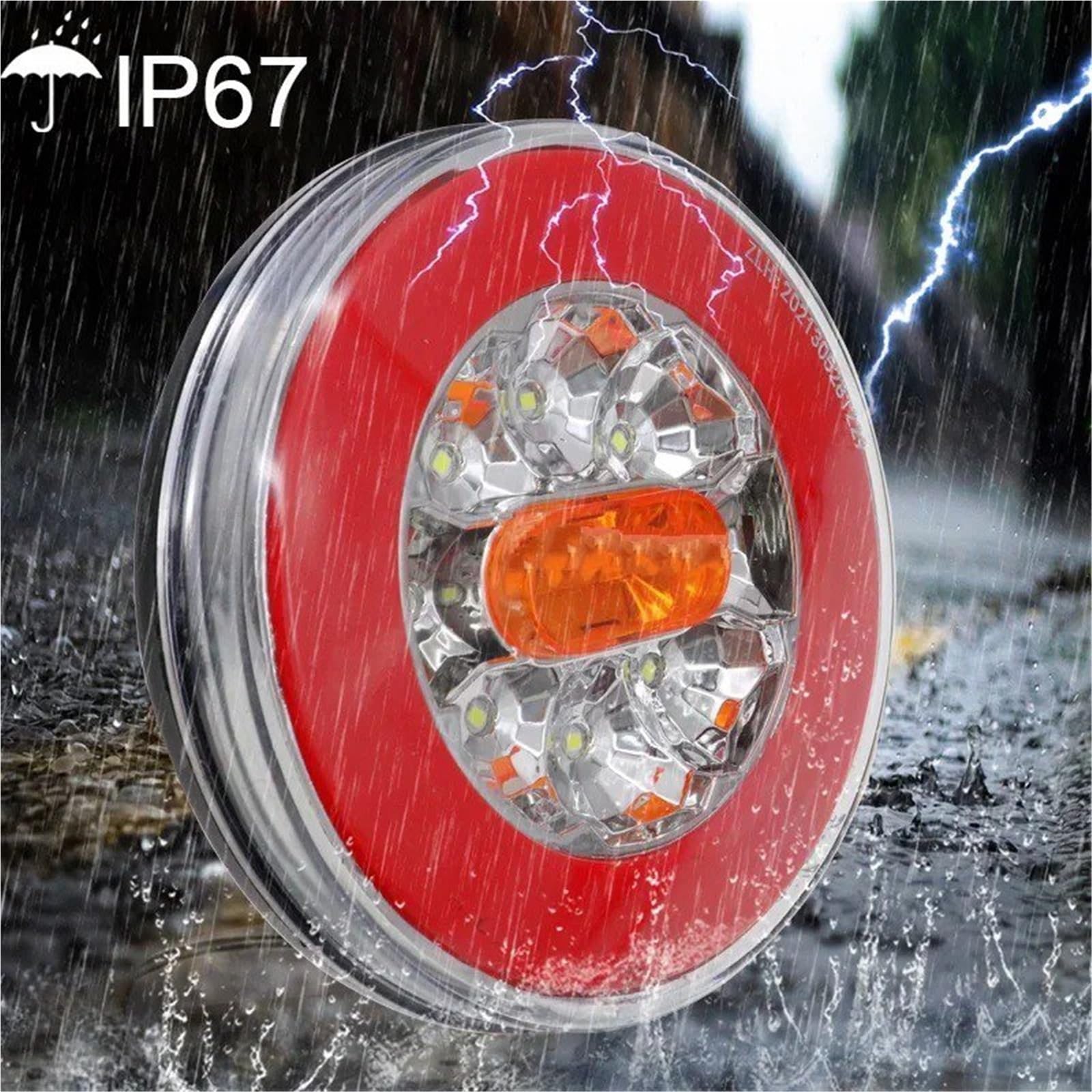 Luz Trasera 2 Luces Traseras LED 12V-24V Para Camión Remolque Caravana Autobús Luz Trasera Dinámica Luces Freno Marcha Atrás.
