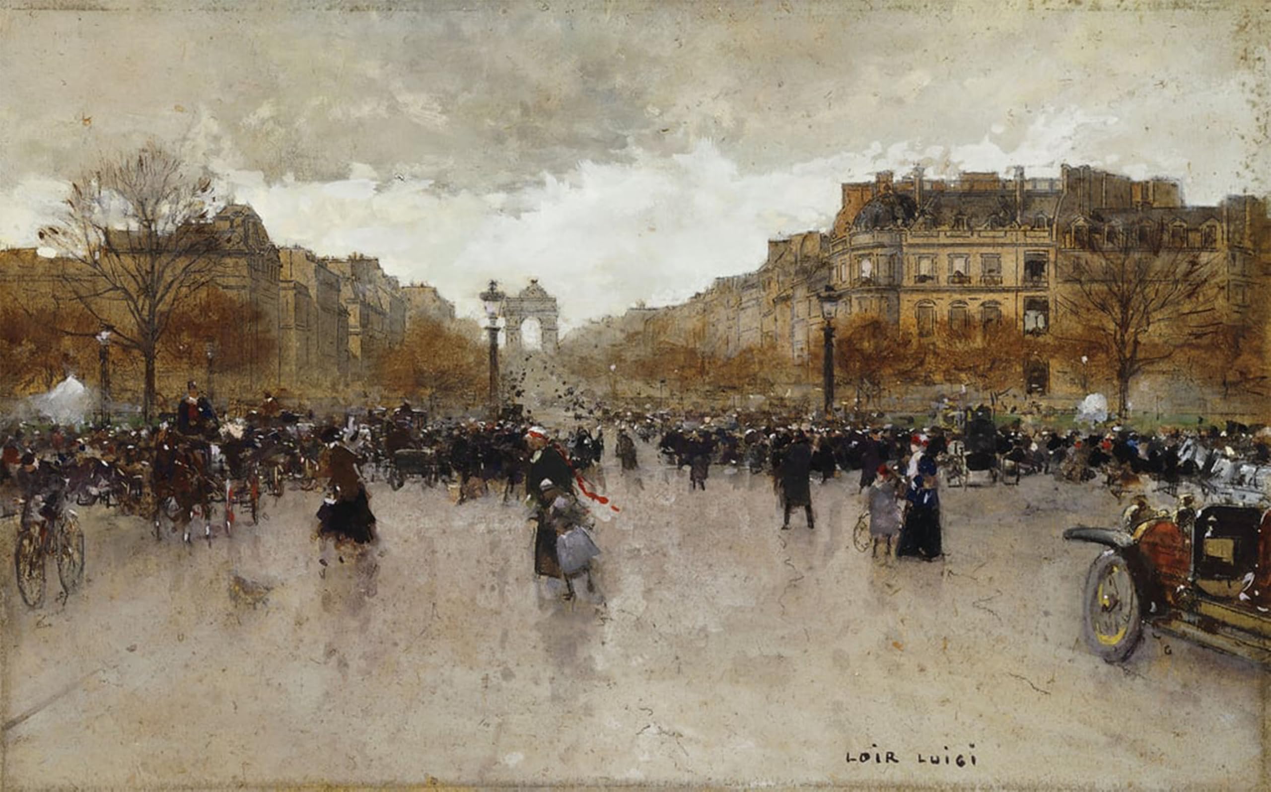 SERENDIPITP Retro Picture Poster Wall Art Pictures Painting Roundabout of the Champs Elysees by Famous Artist Wall Art Canvas Print for Wall Decor 60x90cm