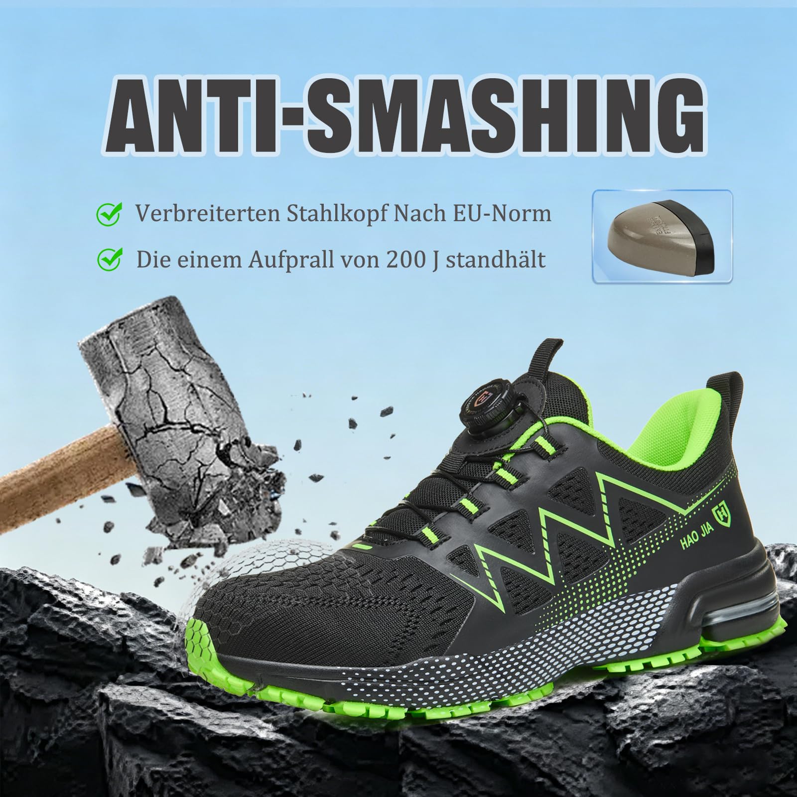 Zapatos de Seguridad para Hombre Mujer Ligero Transpirable Zapatillas Trabajo con Punta de Acero Antideslizante Comodo Calzado de Seguridad