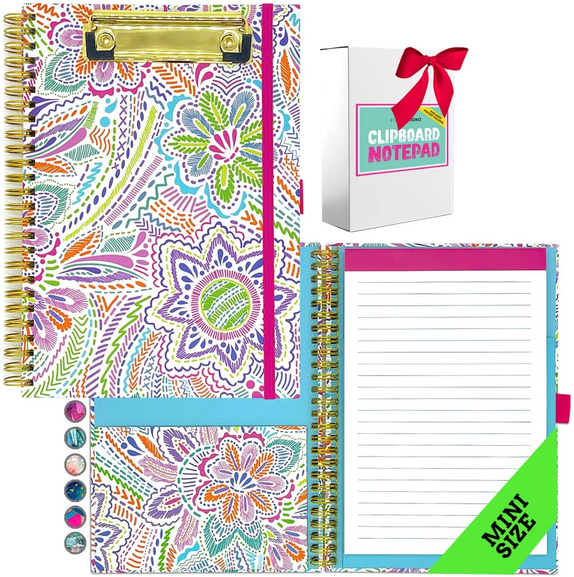 French KOKO Mini Spiral Clipboard with Notepad Clipfolio