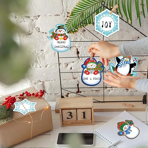 Miniatura 3 de Outus 24 blocs de notas de Navidad, copos de nieve de invierno, muñeco de nieve, notas de Navidad, notas adhesivas para trabajo, estudio, decoración