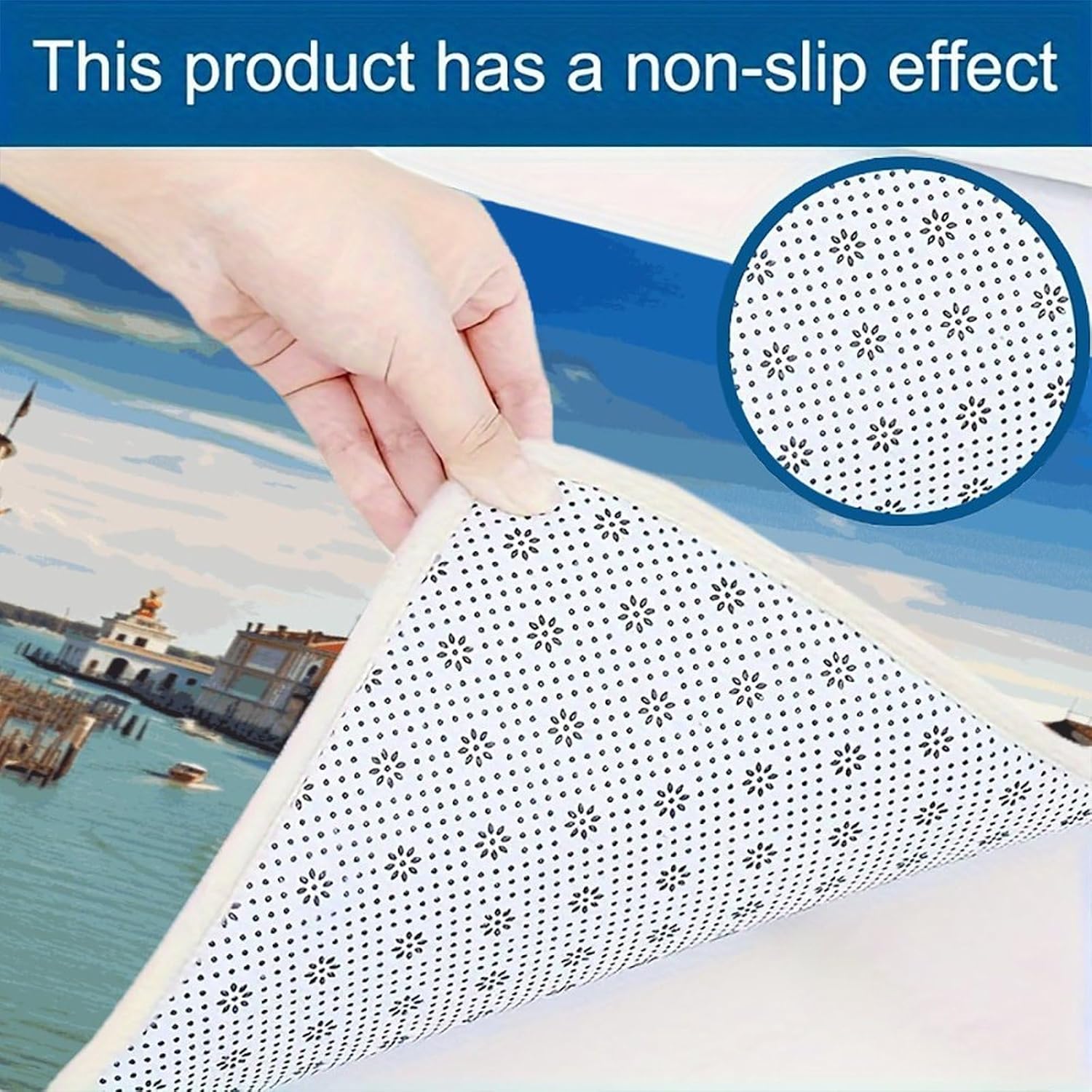 Grand Canal in Italy Kitchen Mats with 2PCS Non-Slip Washable,Kitchen Rug Heavy Duty Durable, Floor Mats for Kitchen,Office,Sink,Laundry