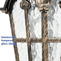 Vista 2 de YUBOLE Luces de pared al aire libre para la casa, lámpara exterior para porche delantero, patio, garaje, entrada con vidrio texturizado martillado