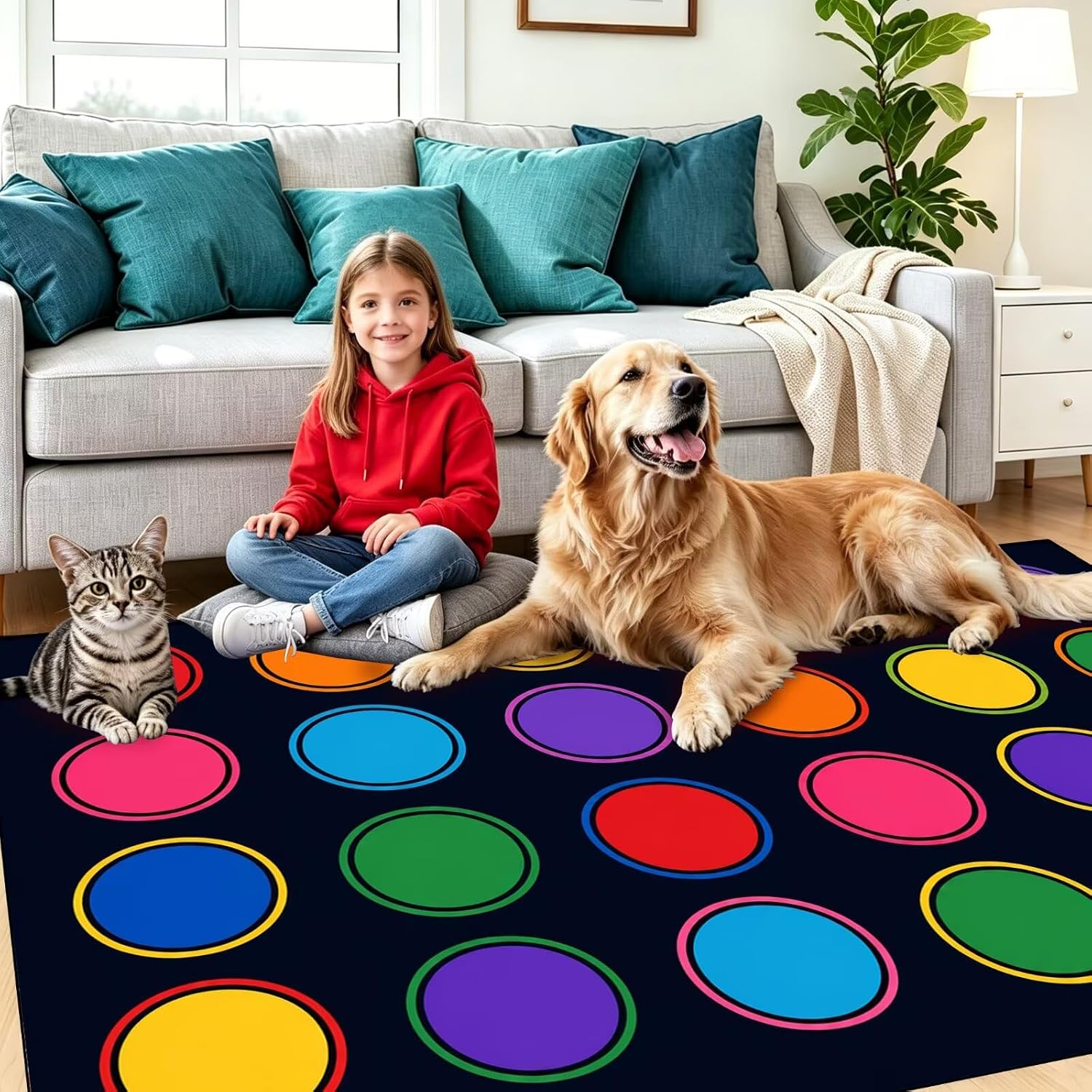 Classroom Rug 4x6 Seating Rug Preschool Classroom Carpet for Kids Playroom