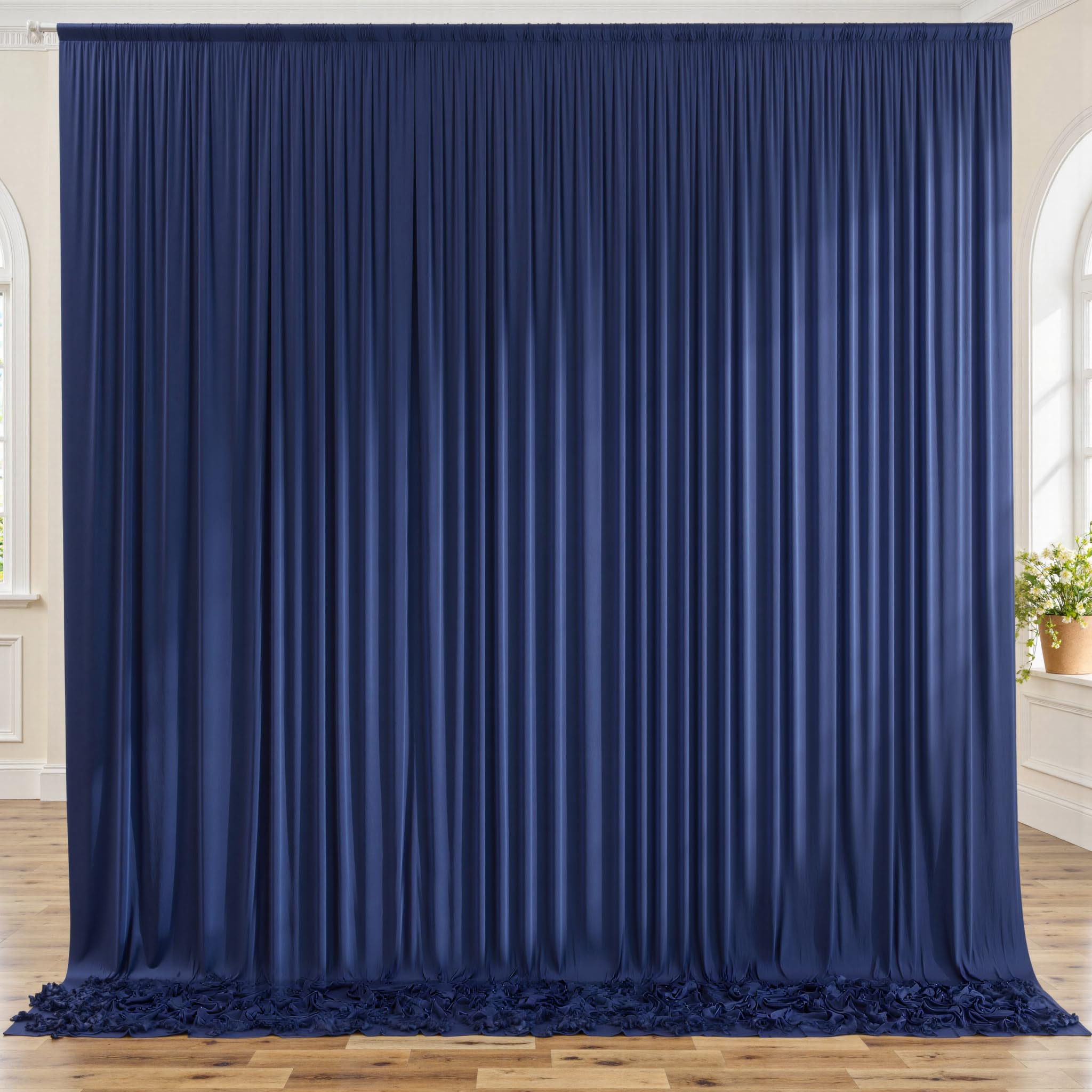 10ft x 8ft Wrinkle Free Navy Blue Backdrop Curtains for Parties, Thick Fabric Photo Backdrop Drapes for Weddings Photography Birthday Party Backgrpund