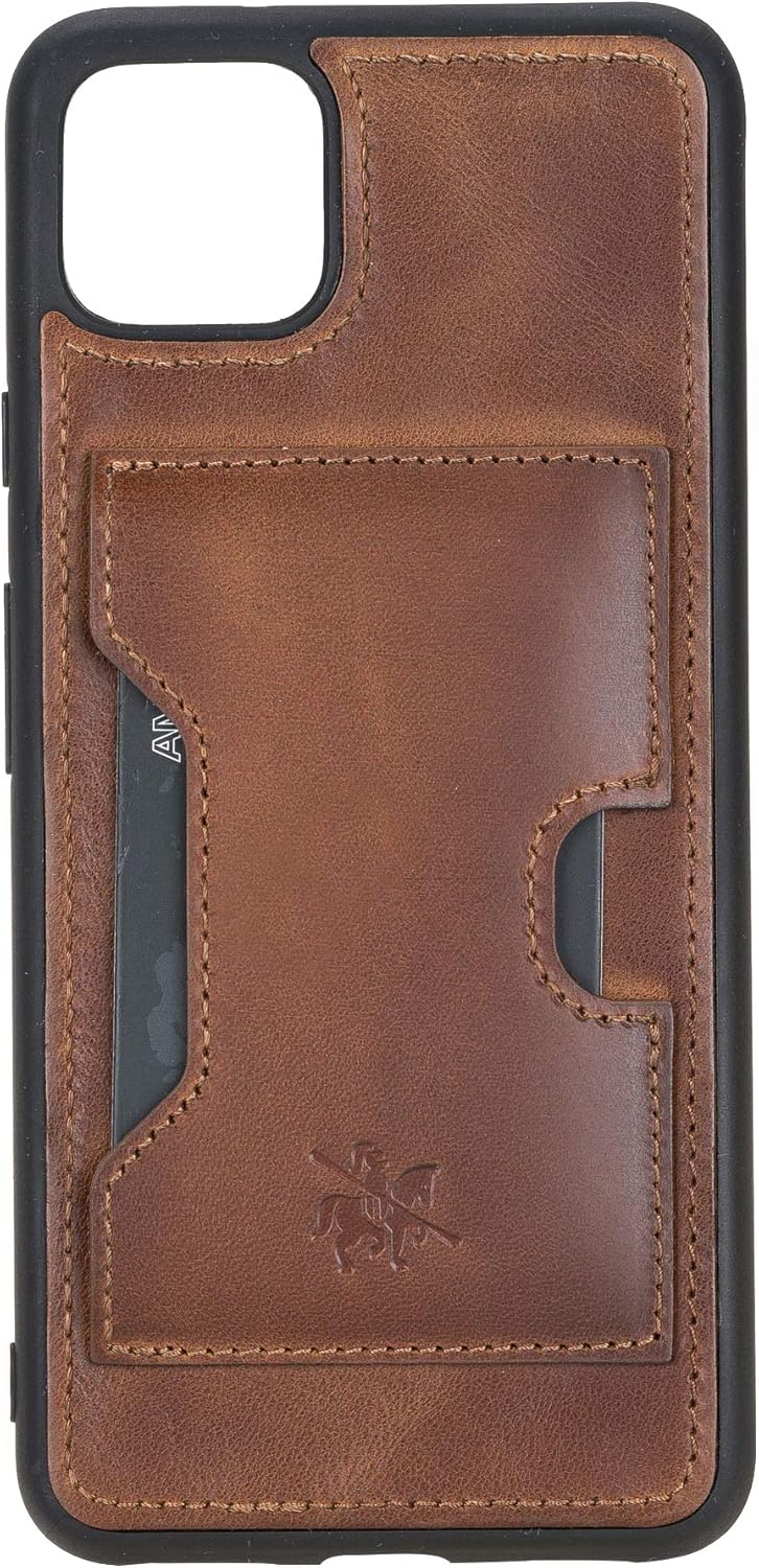 Venito Florence Leather Wallet Phone Case Compatible with Google Pixel 4 XL (6,3 inch)- Extra Secure with RFID Blocking - Detachable Phone Wallet -Antique Brown