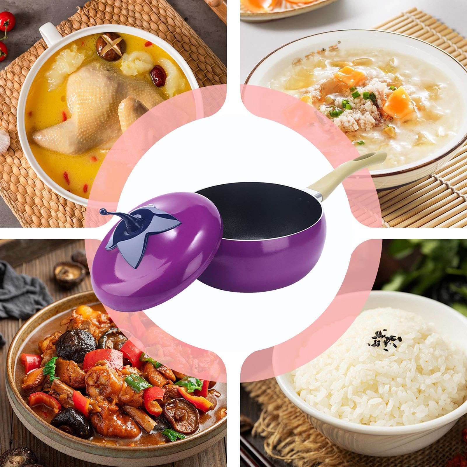 Garnek do zupy z praktyczną pokrywką Wielofunkcyjny nieprzywierający kształt | Gruby garnek do makaronu, zupy, spaghetti, konserw, gotowania, duszenia