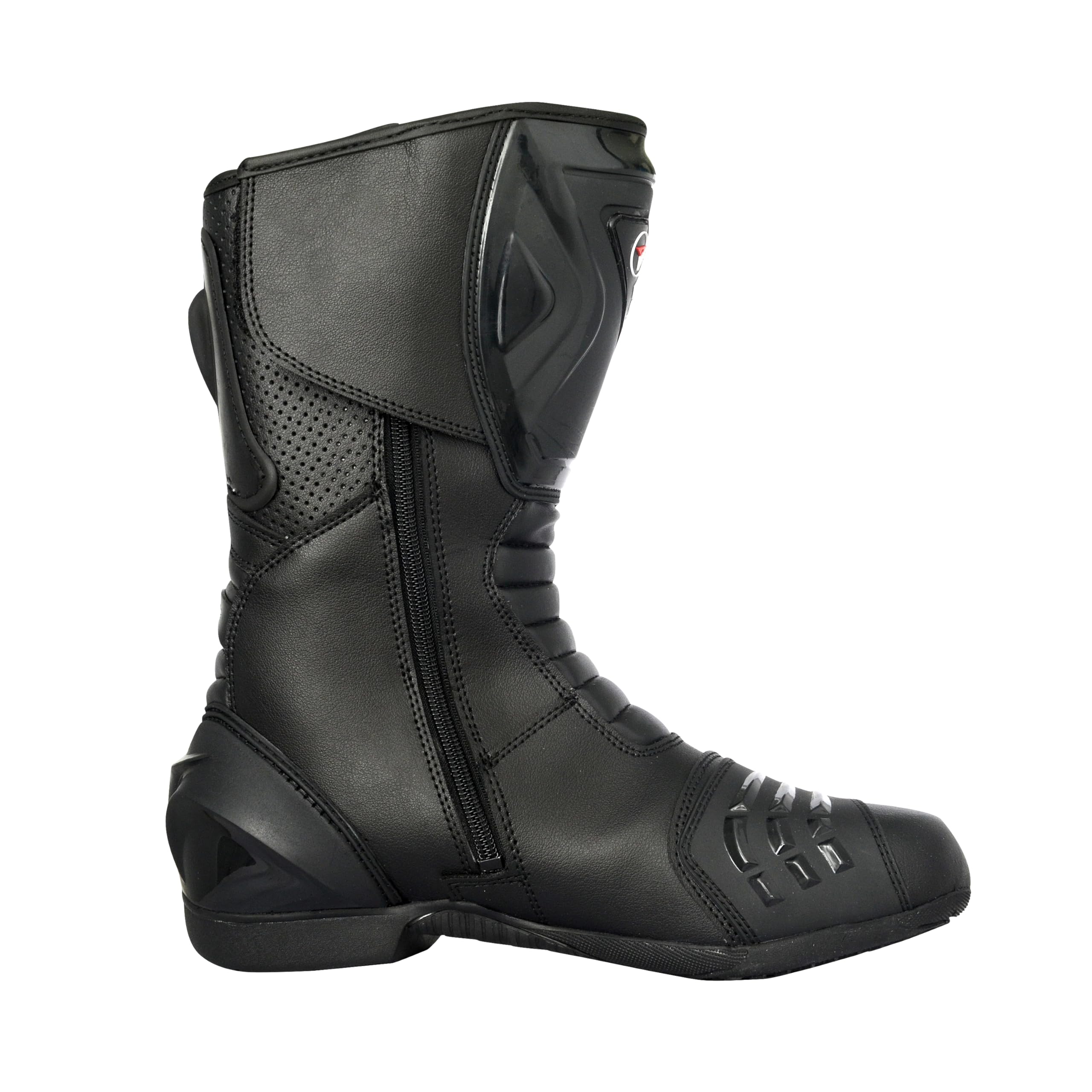 Botas de moto para hombre, deportivas, de piel, estables,protectores reforzados integrados, con protección en los tobillos, ergonómicas, botas moteras, biker, motorista