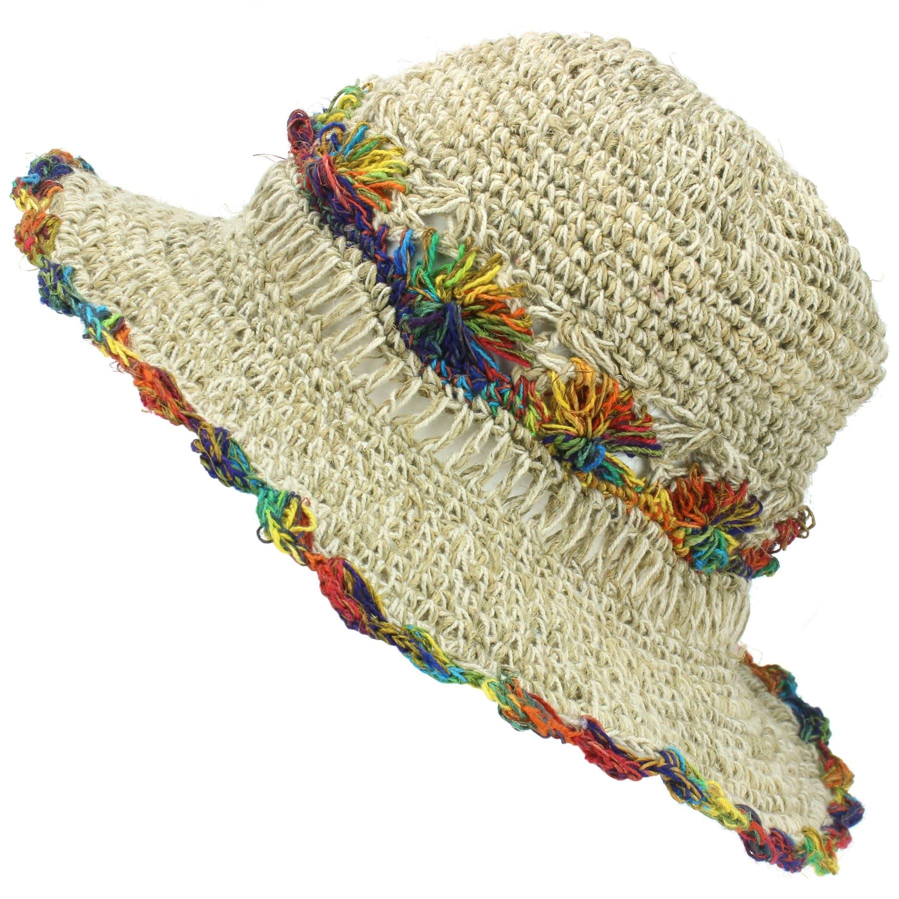 LOUDelephant Hemp & Cotton Sun Hat - Crochet Rainbow 2