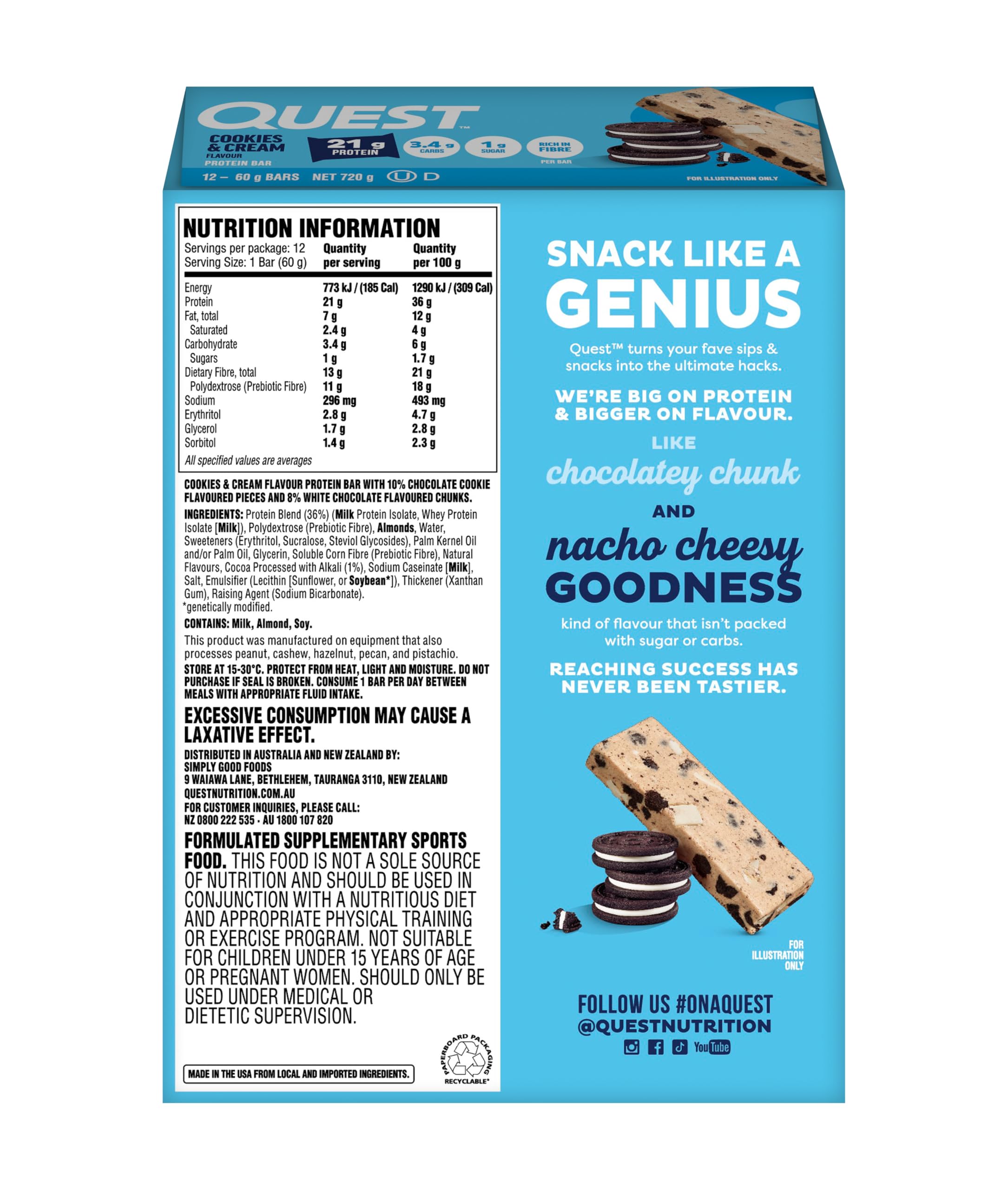 Quest Bar - Cookies & Cream - 60g