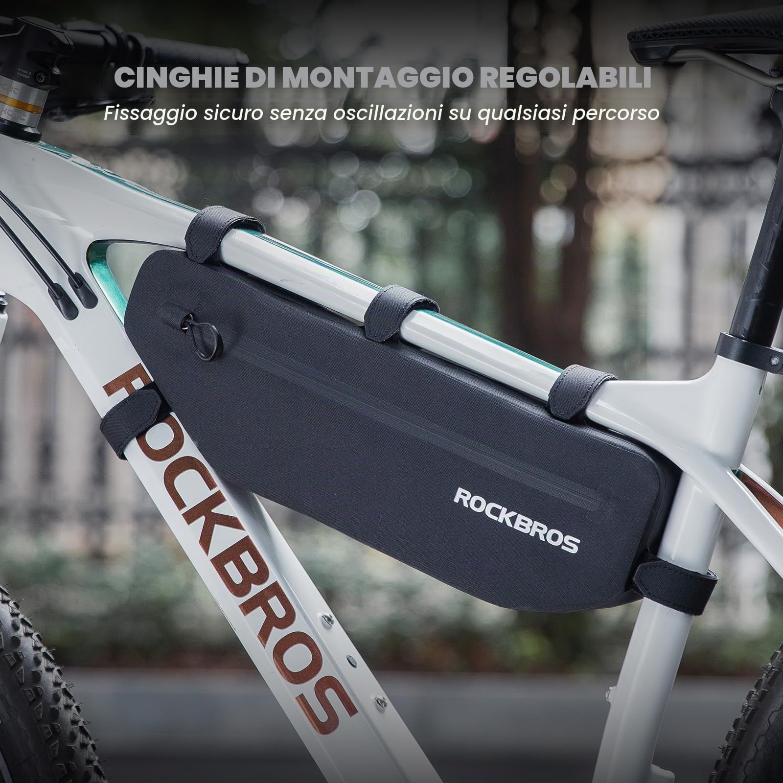 ROCKBROS Borsa Tubo Telaio Triangolo Impermeabile per Bici MTB Borsa Bicicletta Triangolare da Telaio Grande capacità 2 Modelli Disponibili 3L/4L