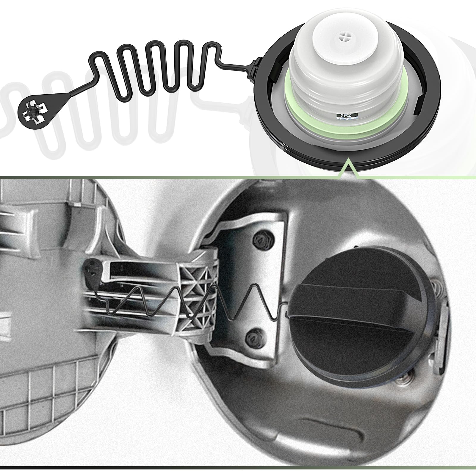 1PZ FR7-GZ1 Korek zbiornika paliwa Kompatybilny z Ford Fiesta Focus Transit Custom B-MAX Ranger 7S619030CB E1F1-9030-AA 1580852 Wysokiej jakości wodoodporne uszczelnienie odporne na korozję