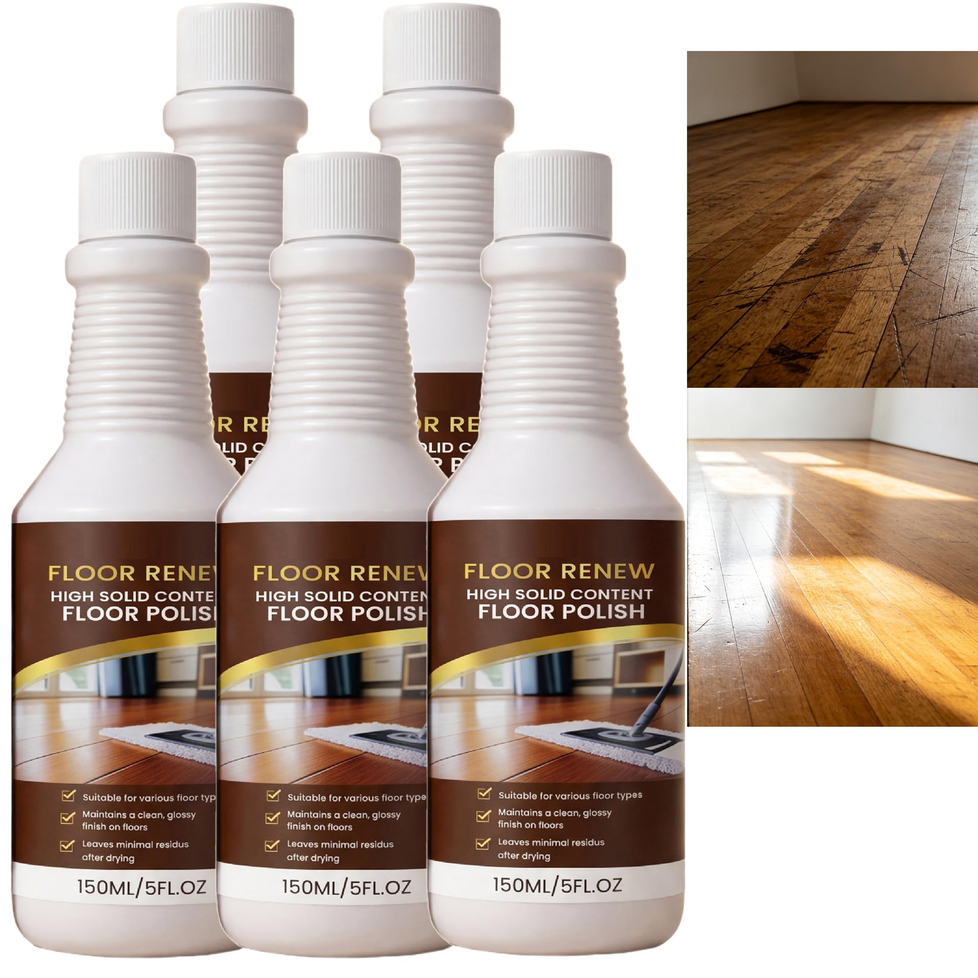 Restaurador de suelos de madera, esmalte rápido para suelos de madera, protector de suelo, acabado protector de secado rápido, limpiador multiusos y esmalte para azulejos, madera brillante, laminado