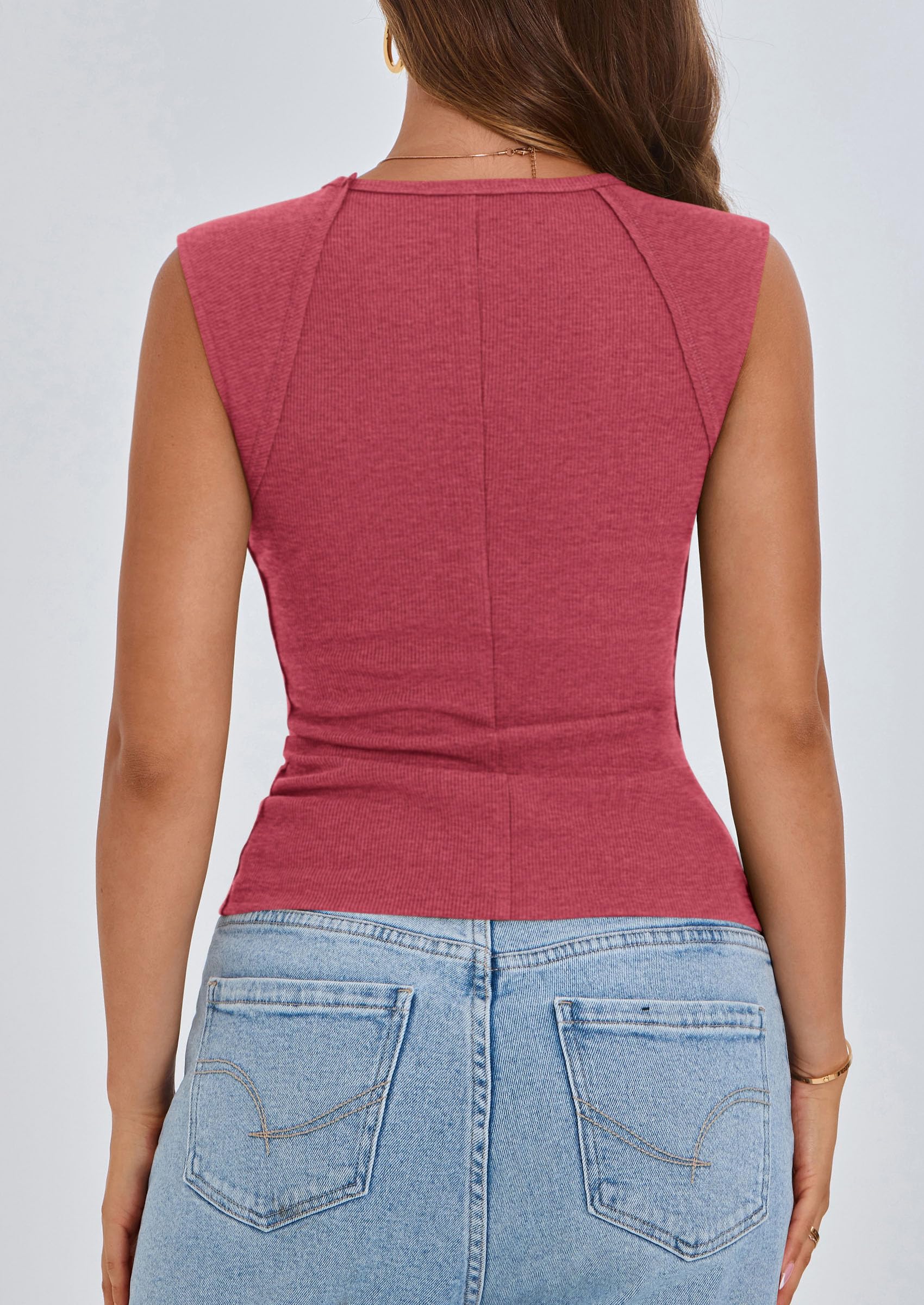 PRETTYGARDEN Women's Ribbed Tank Tops 2026 Summer Cap Sleeve Slim Fitted Knit Basic Casual Tee Shirts Trendy Fashion Clothes — view 154