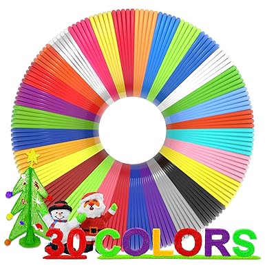 review dikale 3D Pen Filament Refills 30 Colors, Bonus 250 Stencils eBooks - 3D Pen Filament PLA 1.75mm,Non-Toxic, Smooth Printing Refills