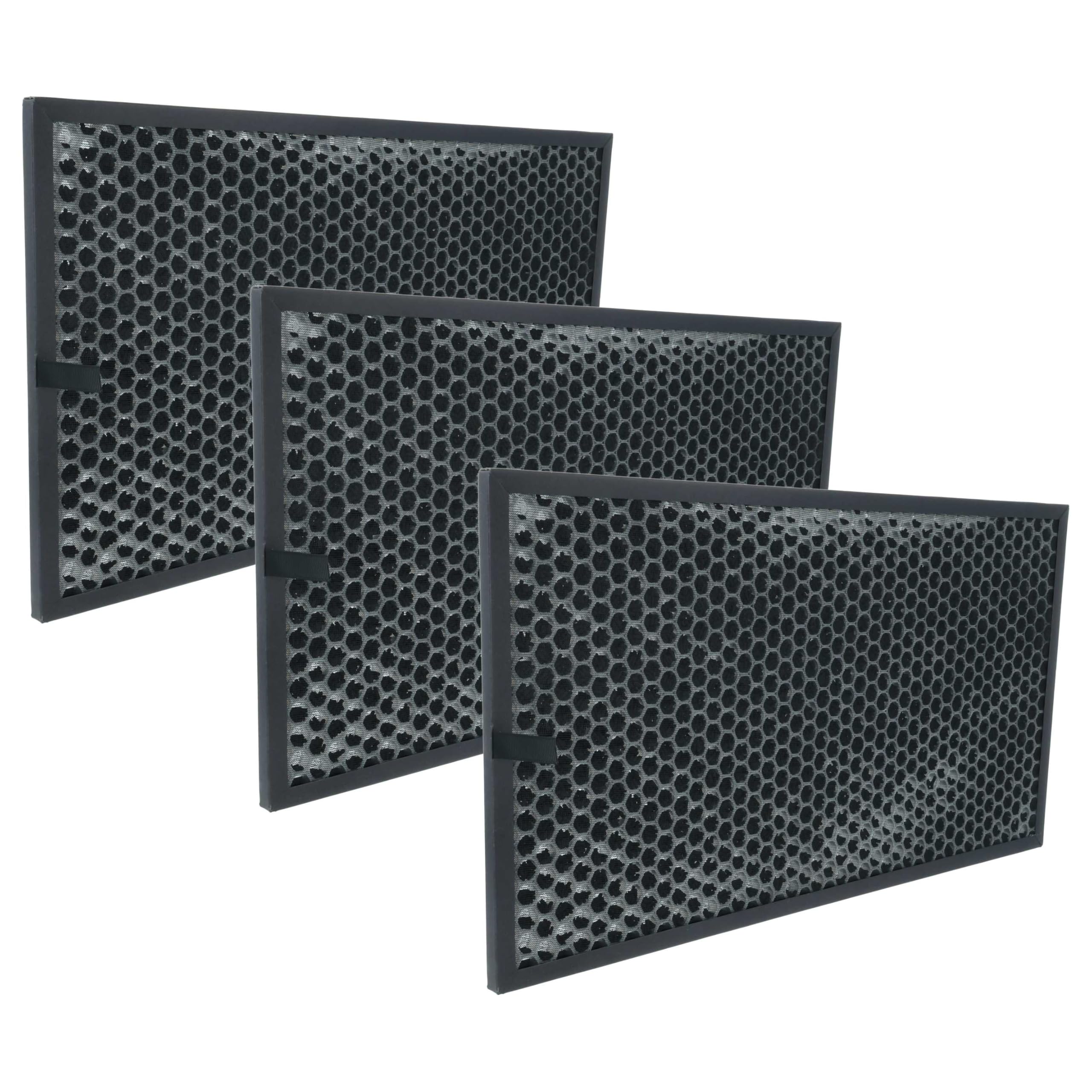 vhbw 3 x filtr z węglem aktywnym zamiennik do Sharp FZ-C150DFU, FZ-C100DFE, FZ-C100DFU, FZ-C150DFE do oczyszczacza powietrza, czarny