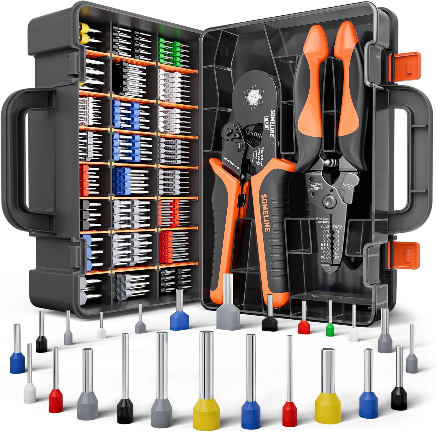 SOMELINE® Crimping Tools Set with 24 Types of Ferrules Hexagon
