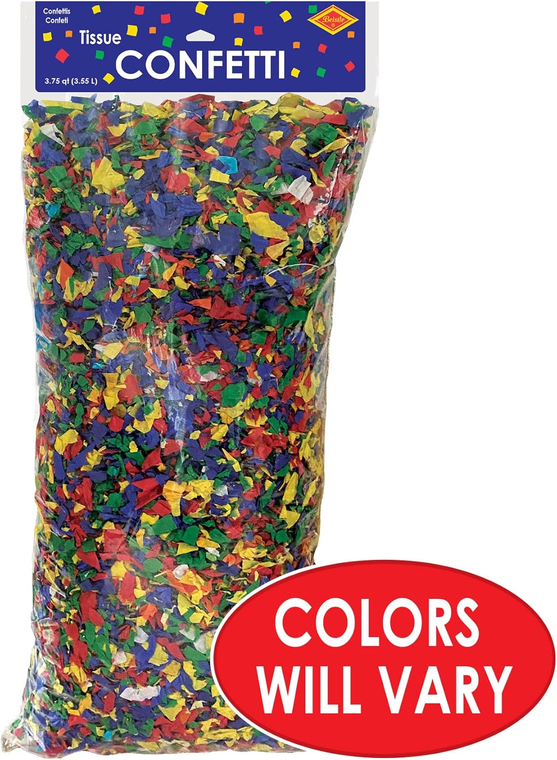 Beistle Multi Color Tissue Paper Table Confetti for Birthday Party Wedding Celebration New Year’s Eve Decorations, 187.5 Quarts, Multicolored