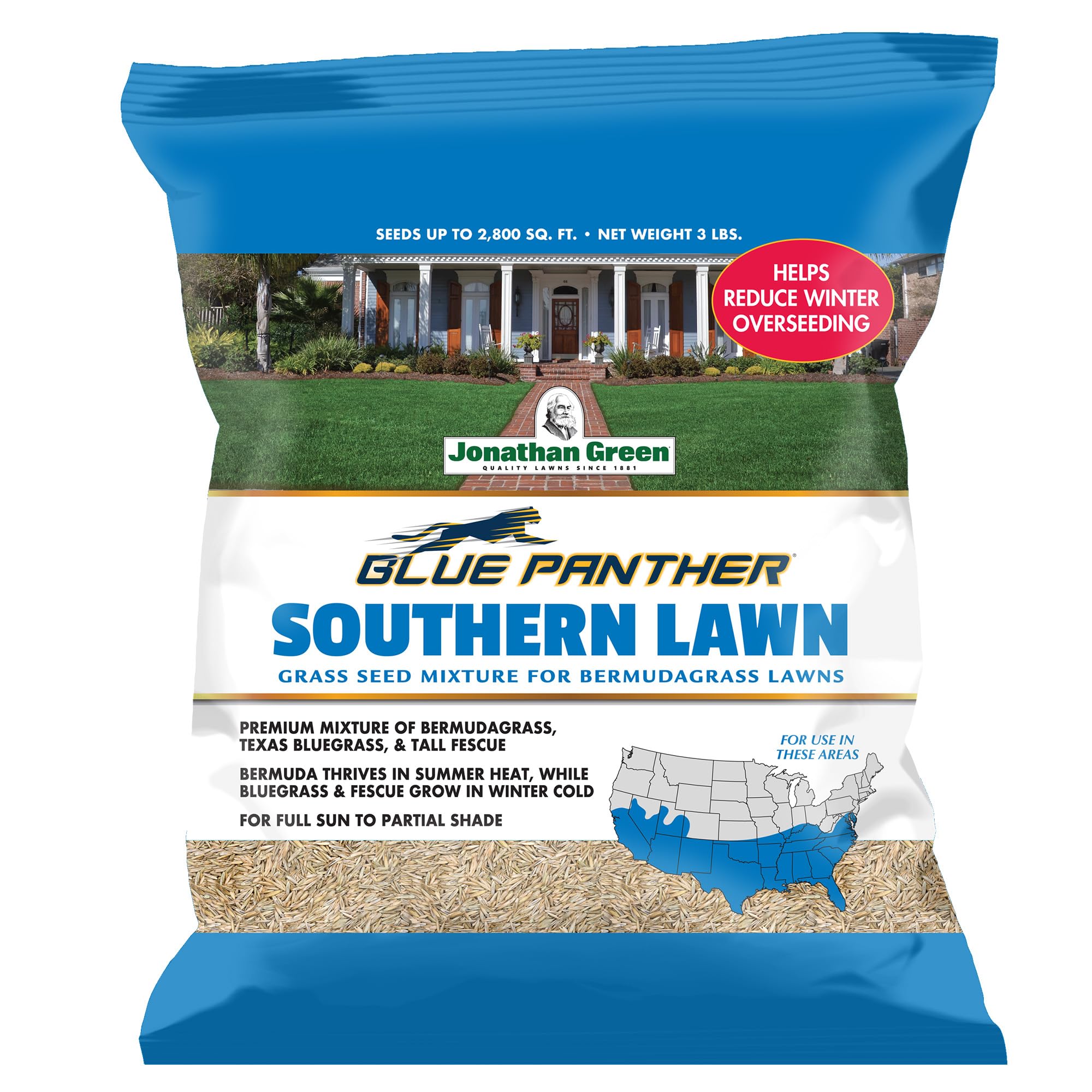 Jonathan Green Blue Panther Southern Lawn Grass Seed - 3 lb
