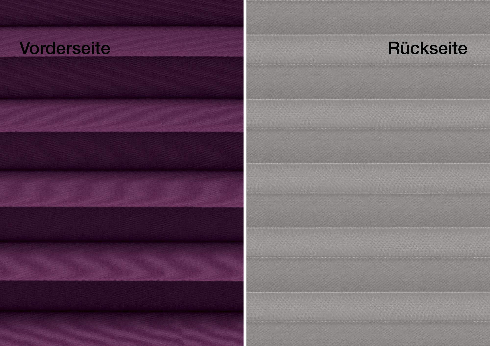 Store plissé occultant thermique Klemmfix sur mesure pour toutes les fenêtres, supports de serrage jusqu'à 27 mm, store plissé occultant sans perçage, violet, largeur : 101110 cm, hauteur : 201250