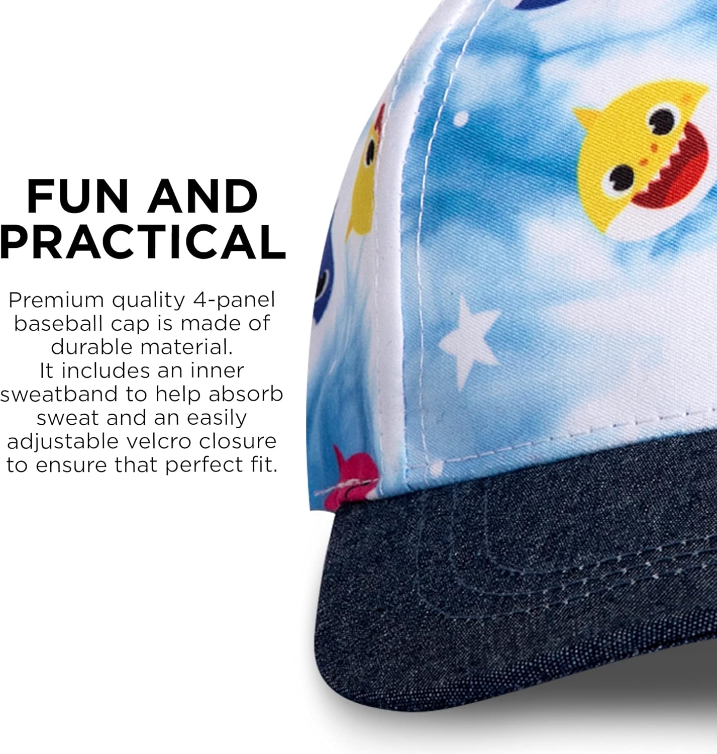 Nickelodeon Boys Baseball Cap, Baby Shark Adjustable Toddler Hat for Ages 2-4 - Image 4