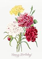 Vista 10 de PIXILUV Tarjeta de felicitación de feliz cumpleaños ~ Elegante orquídea blanca flores Vintage ilustración ~ Deseos de cumpleaños Vintage Tarjeta