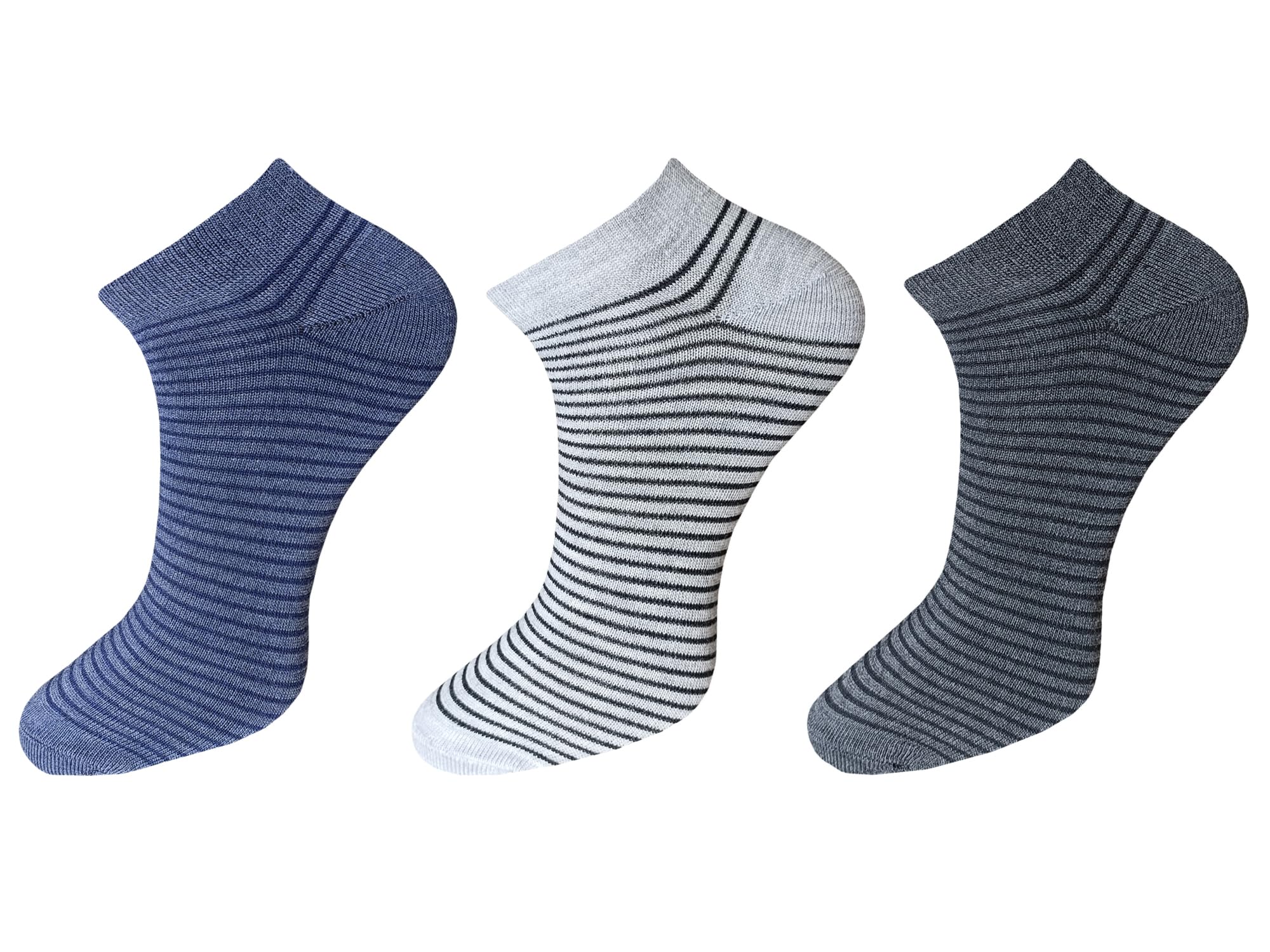 SPANCIA™ Men Multicolor Breathable Net design Combed Cotton Ankle Length Socks | Comfortable Everyday Essentials - Free Size (Pack Of 3) DN-41-60