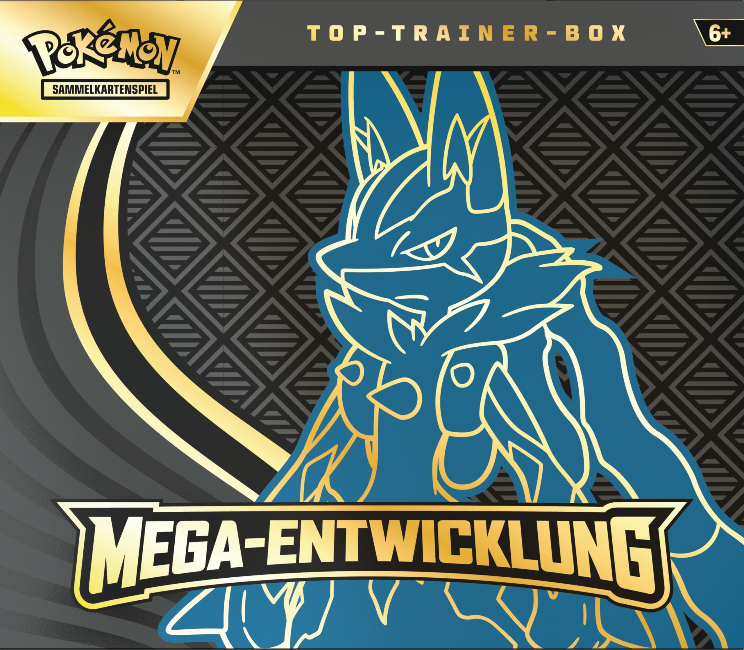 Pokémon-Sammelkartenspiel: Top-Trainer-Box Mega-Entwicklung: Lucario (1 Vollbild-Promokarte, 9 Boosterpacks & Zubehör)