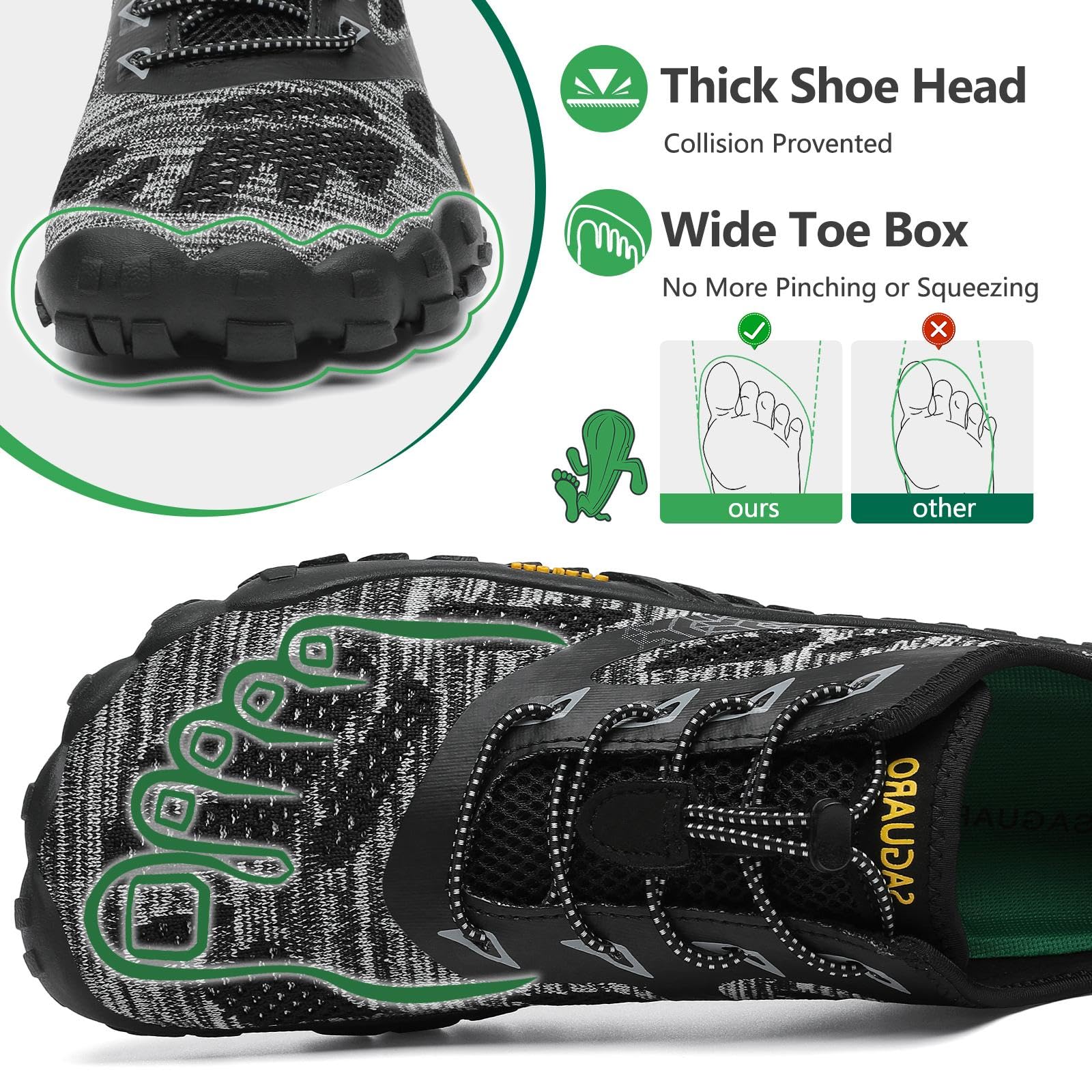 SAGUARO Estate Scarpe Barefoot Minimaliste Uomo Donna Comode e Leggere Antiscivolo Trekking Trail Running Scarpe Asciugatura Rapida Outdoor e Indoor