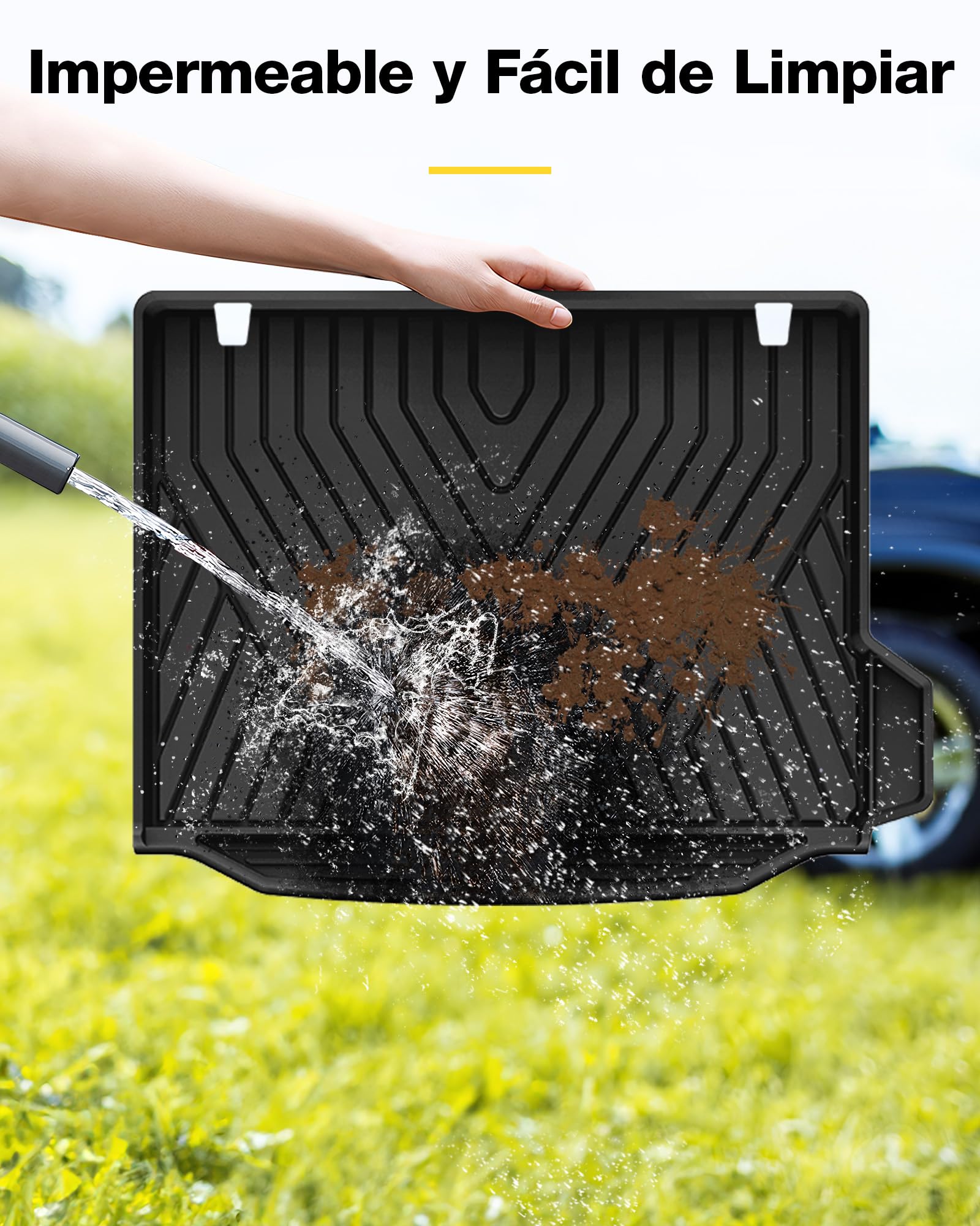 3W Alfombrilla Maletero de Coche para BMW iX3 G01 2021-2024 2025/BMW X3 2024, Admite Perros, TPE Alfombrillas para Todo Tipo de Clima, Antideslizante, Impermeable, Accesorios, No aplicable PHEV | Protección completa | Forma 3D a medida | Antideslizante |