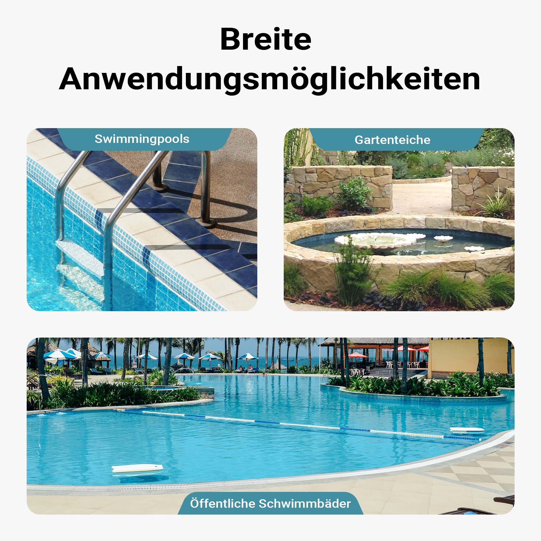 Wiltec Poolschlauch 30 m ⌀32 mm, Schwimmbadschlauch mit Muffen, Pumpenschlauch für Schwimmbecken, Saugschlauch, Solarschlauch