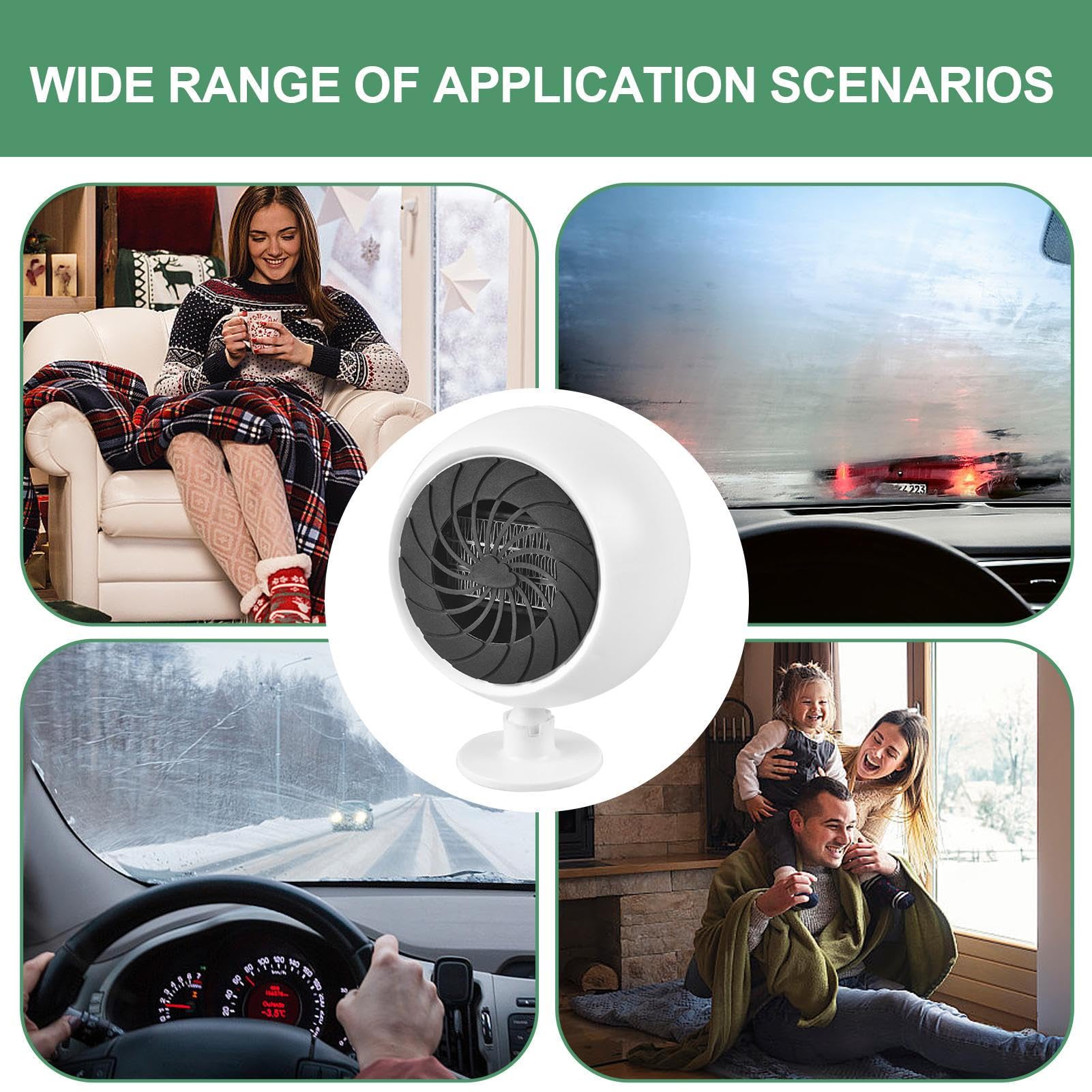 Chauffage D’appoint Voiture 12V - 150W, Rotation 360° - Pour Dégivrage Et Désembuage Pare-brise