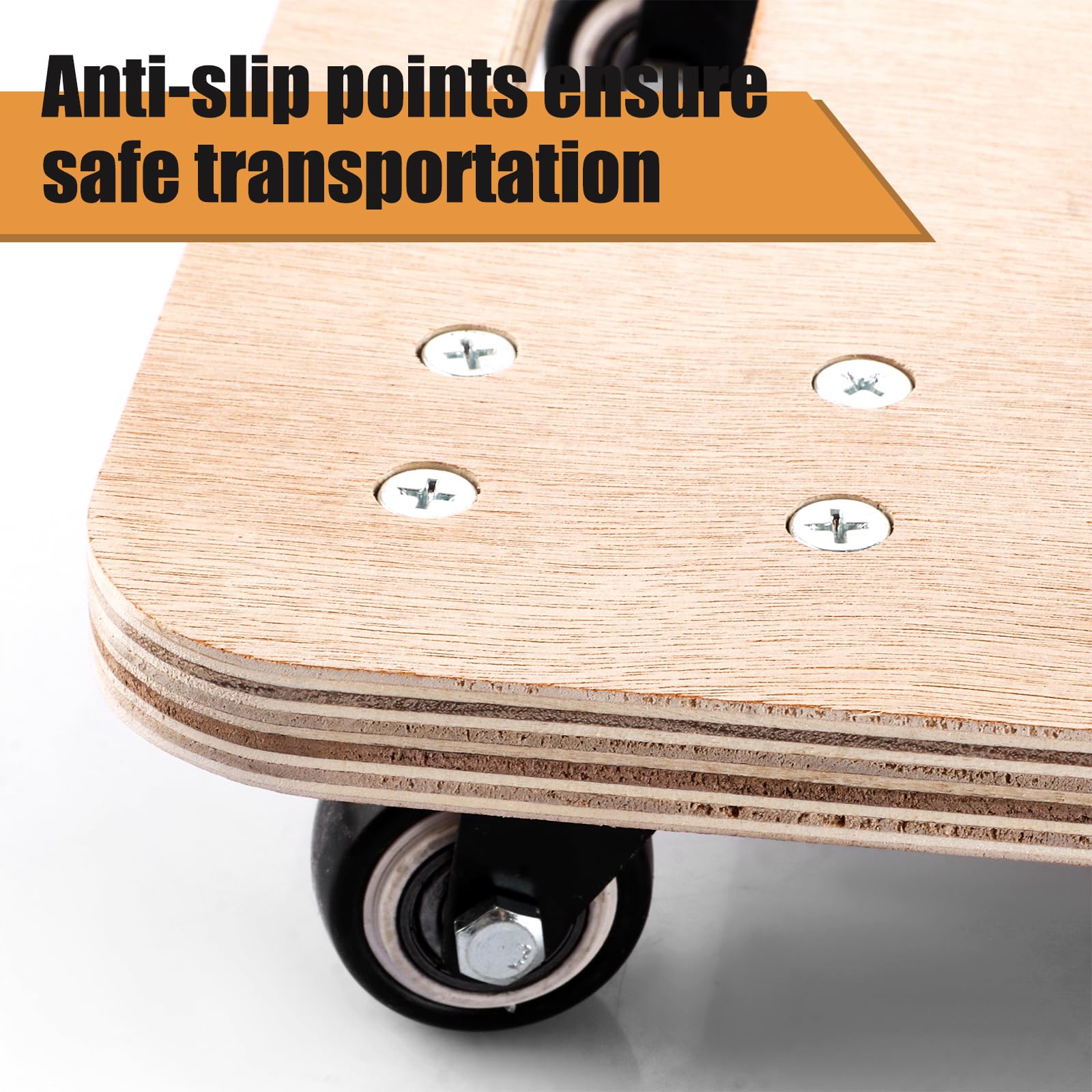 APACALI Juego de 2 ruedas de transporte de madera, 30 x 30 cm, 18 mm de grosor, capacidad de carga de 320 kg, ruedas para mudanzas y transporte