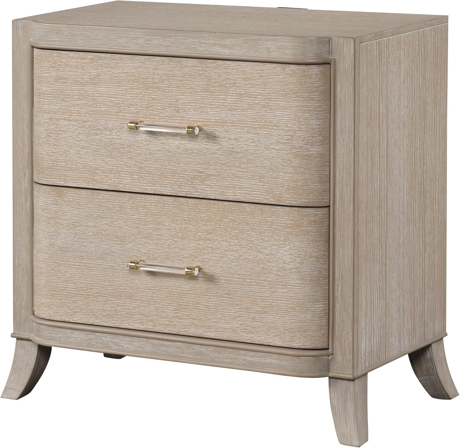 Furniture of America Saries Transitional Solid Wood 30inch 2Drawer Nightstand with